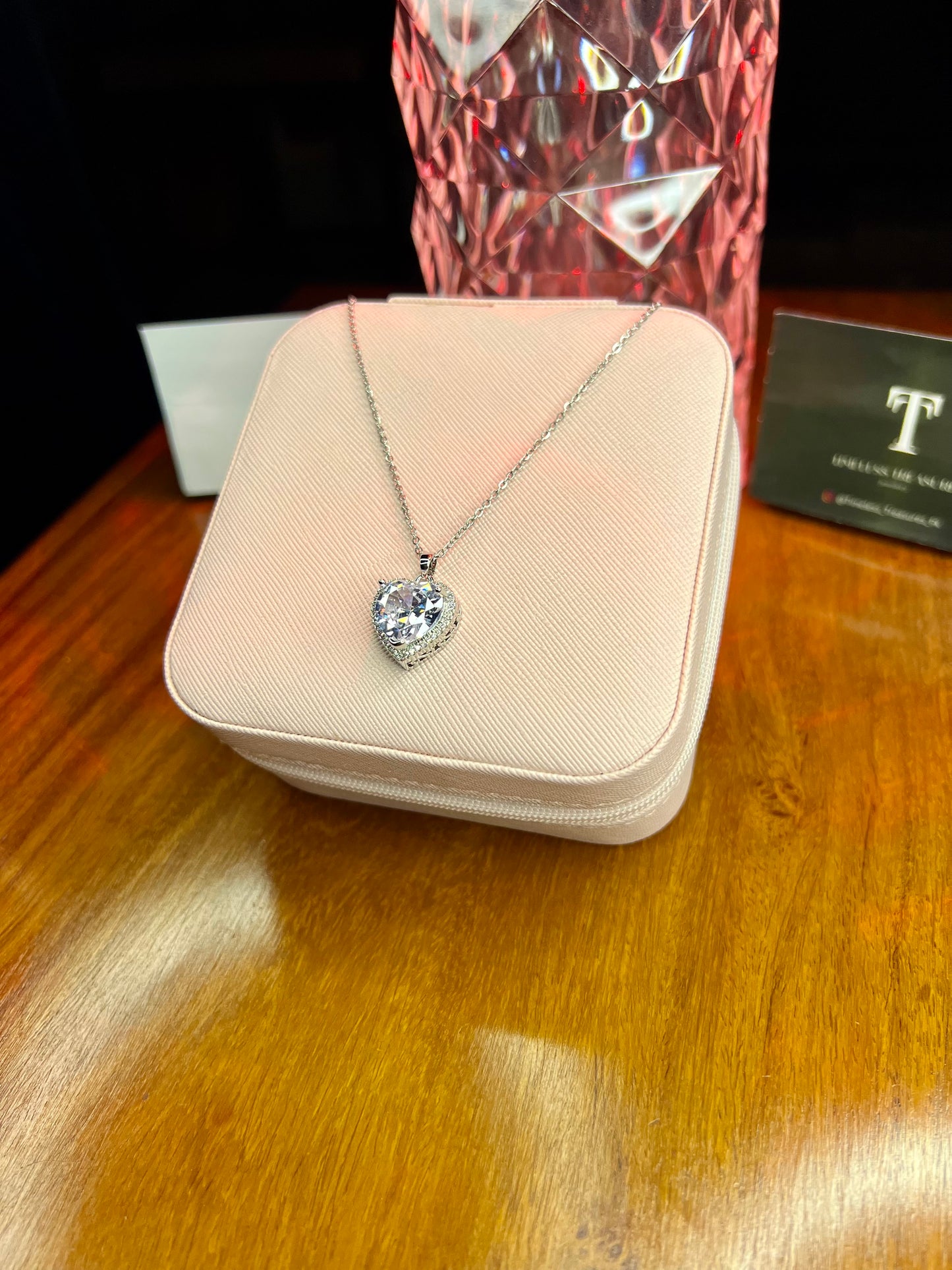 Premium Quality Stainless Steel 18k Diamond Cut Heart Necklace