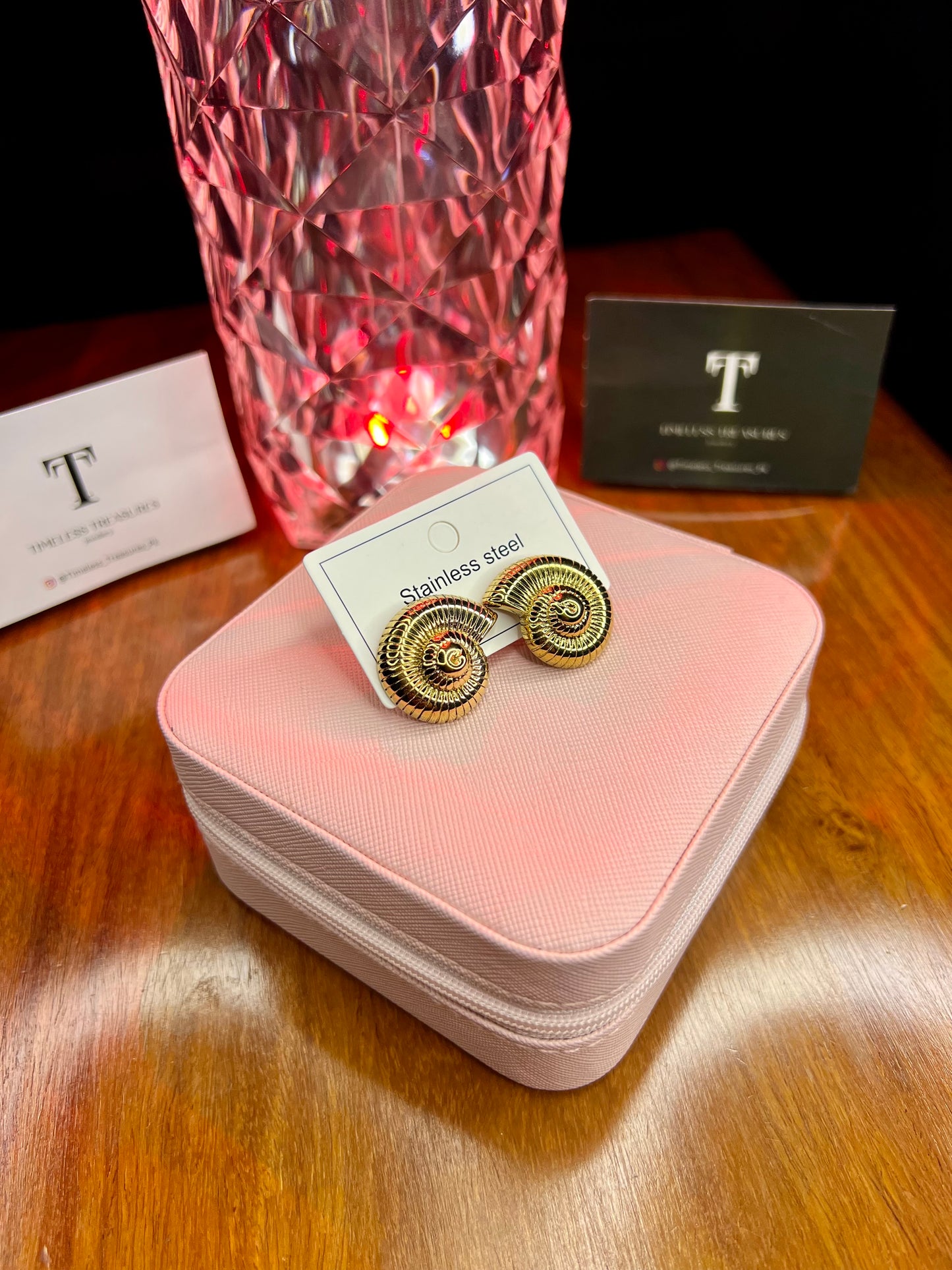 Premium Quality Stainless Steel 18k Gold Snail High Quality Earrings