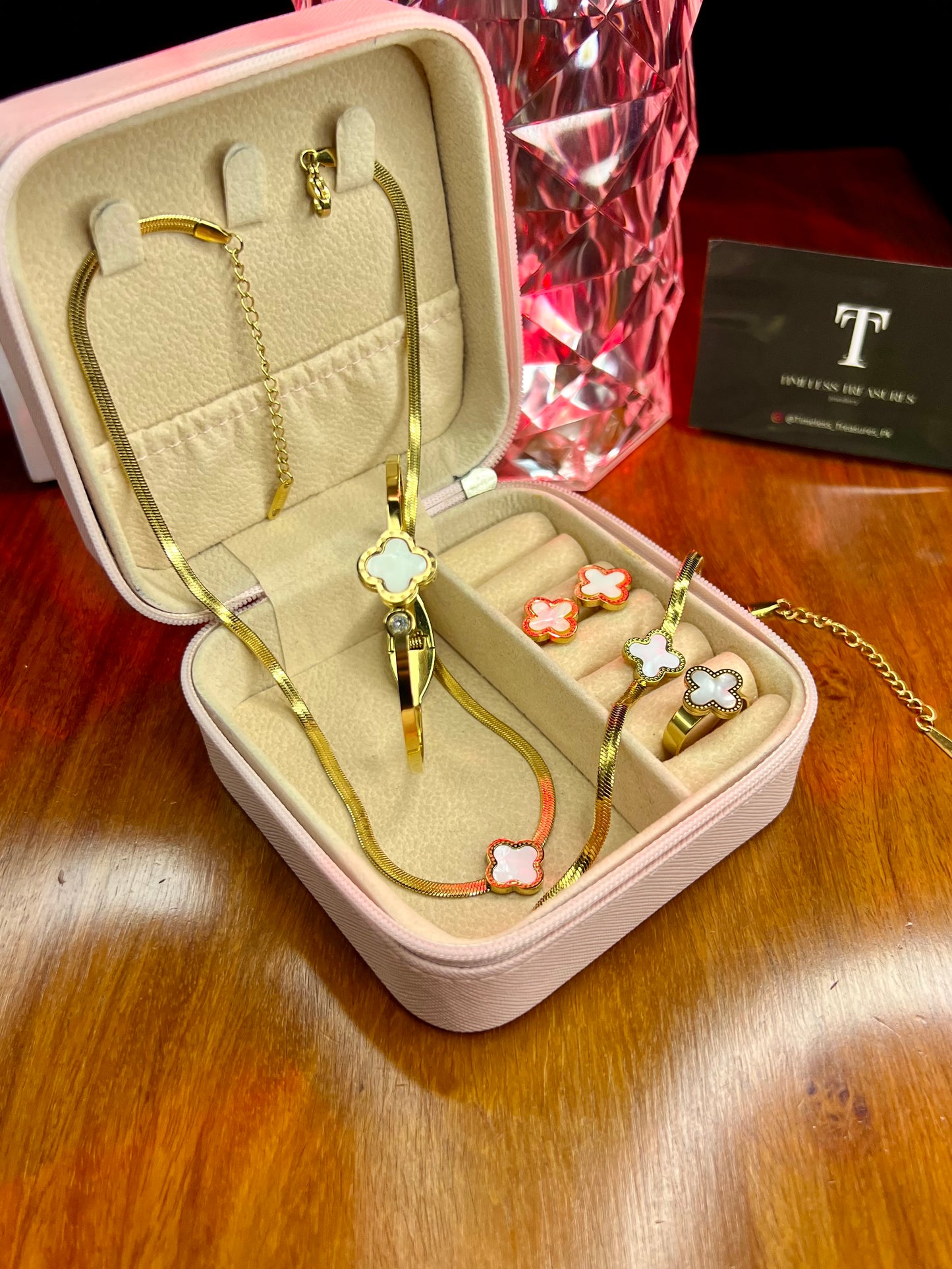 Premium Quality Stainless Steel 18k White Clove 5pc Complete Set