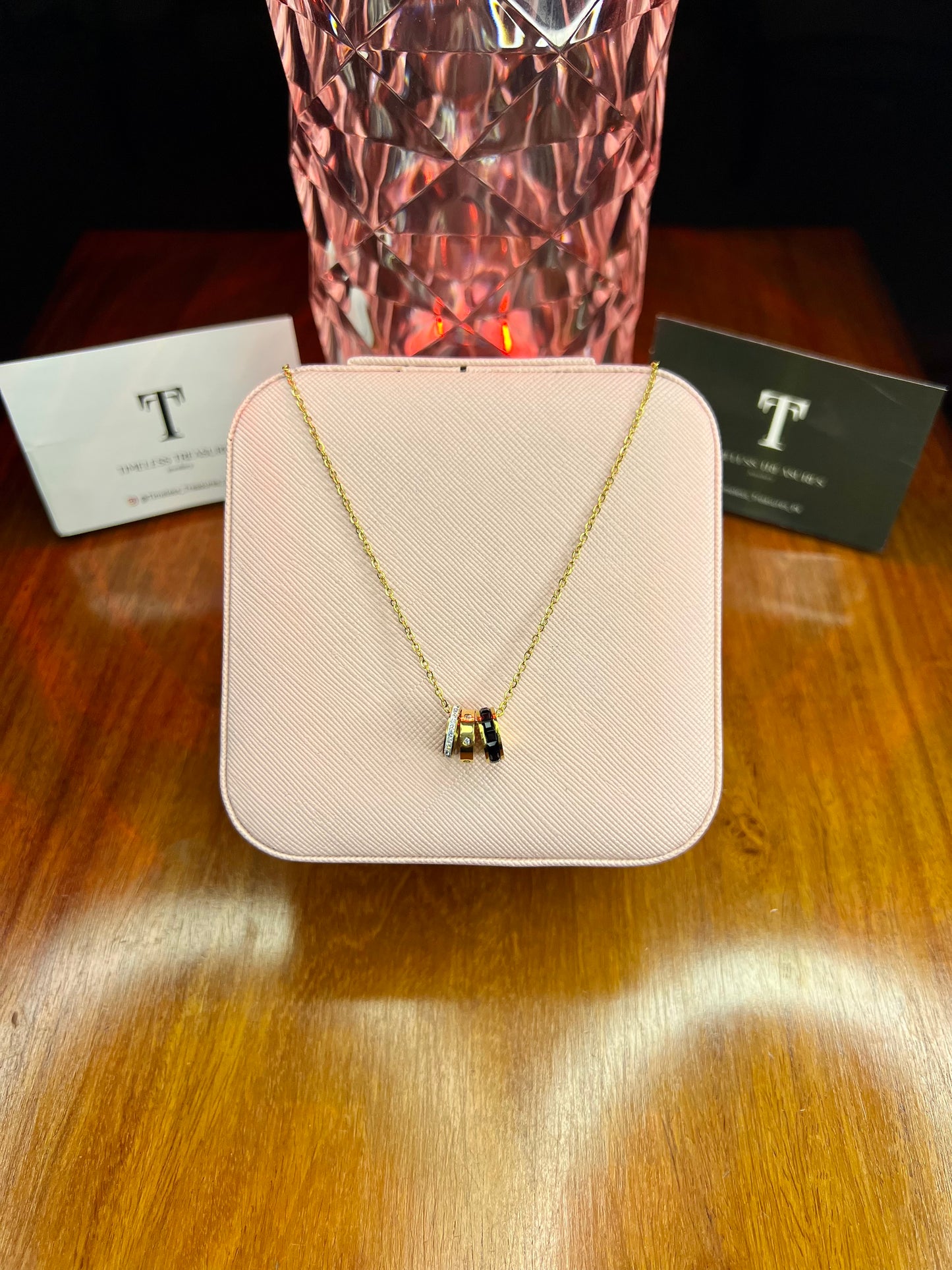 Premium Quality Stainless Steel 18k Roman Triple layer Necklace