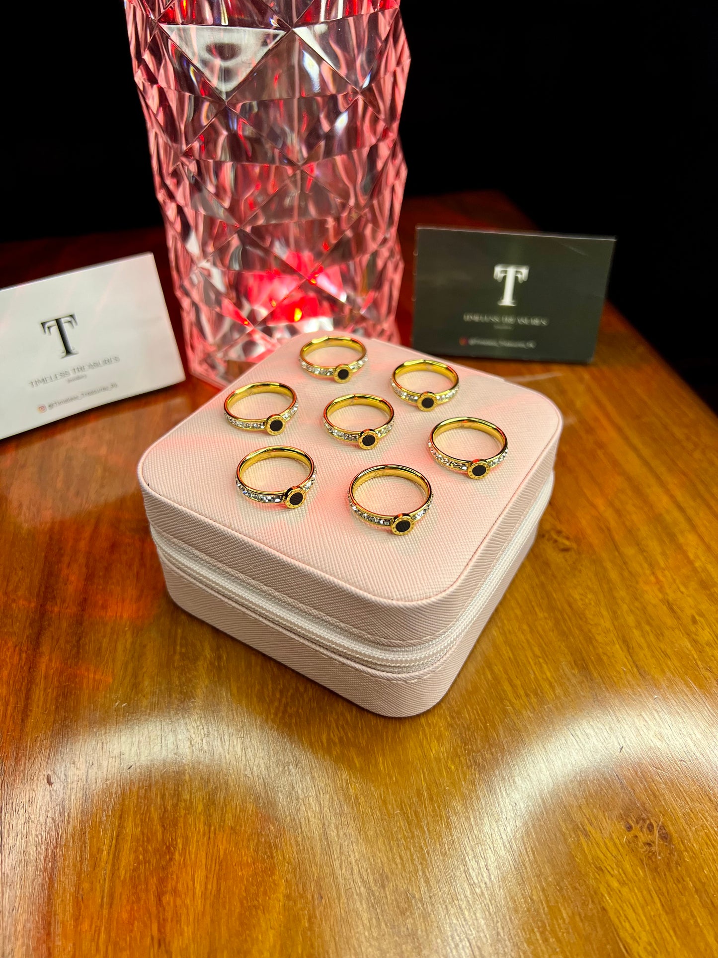 Premium Quality Stainless Steel 18k Roman Stone Ring