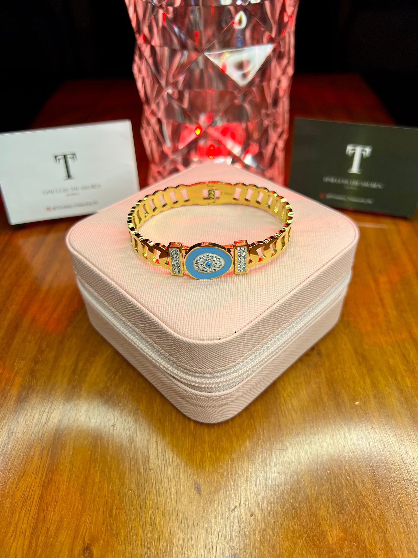 Premium Quality Stainless Steel 18k Zircon Divine Eye Handcuff