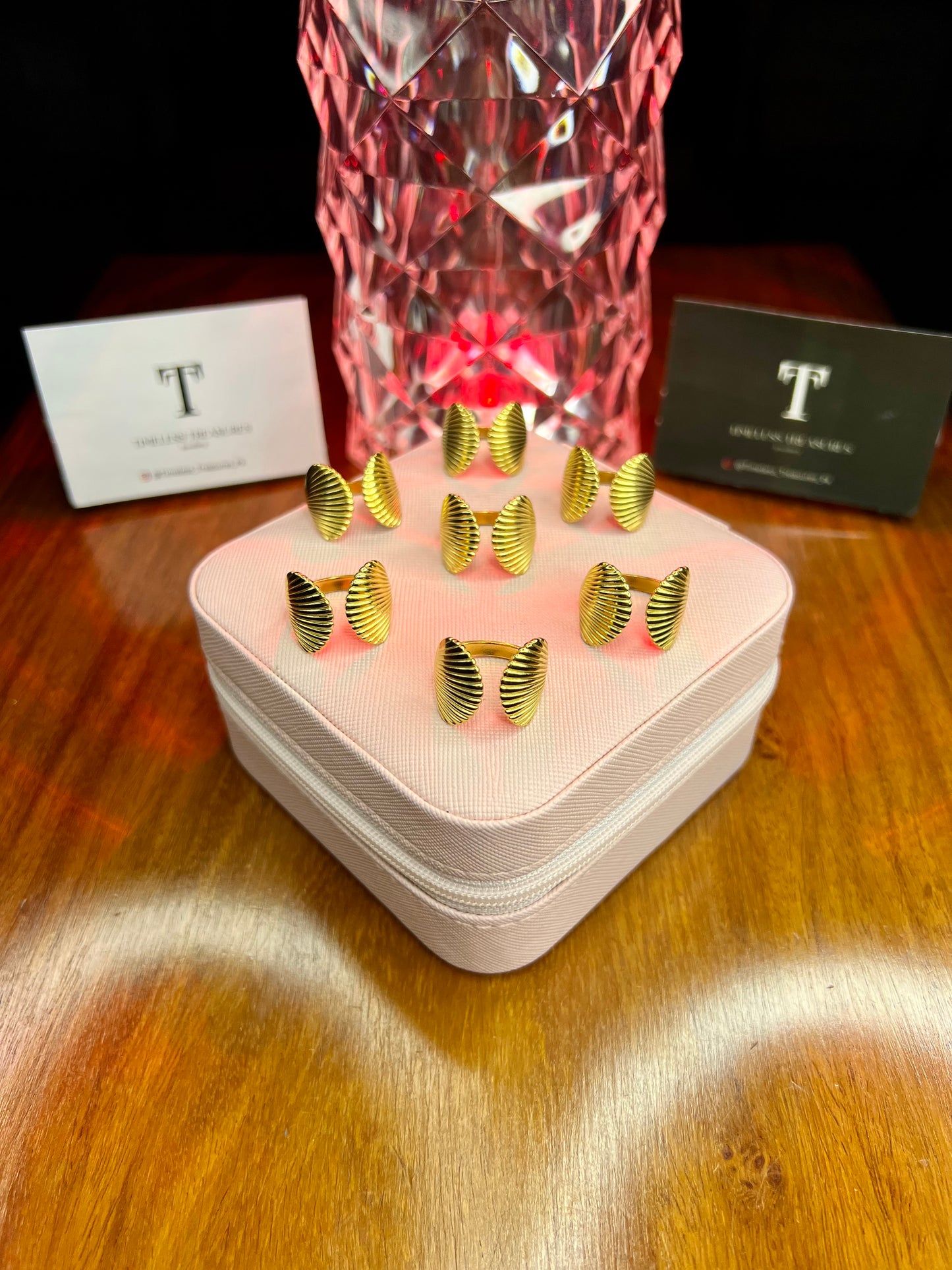 Premium Quality Stainless Steel 18k Shell Gold Ring