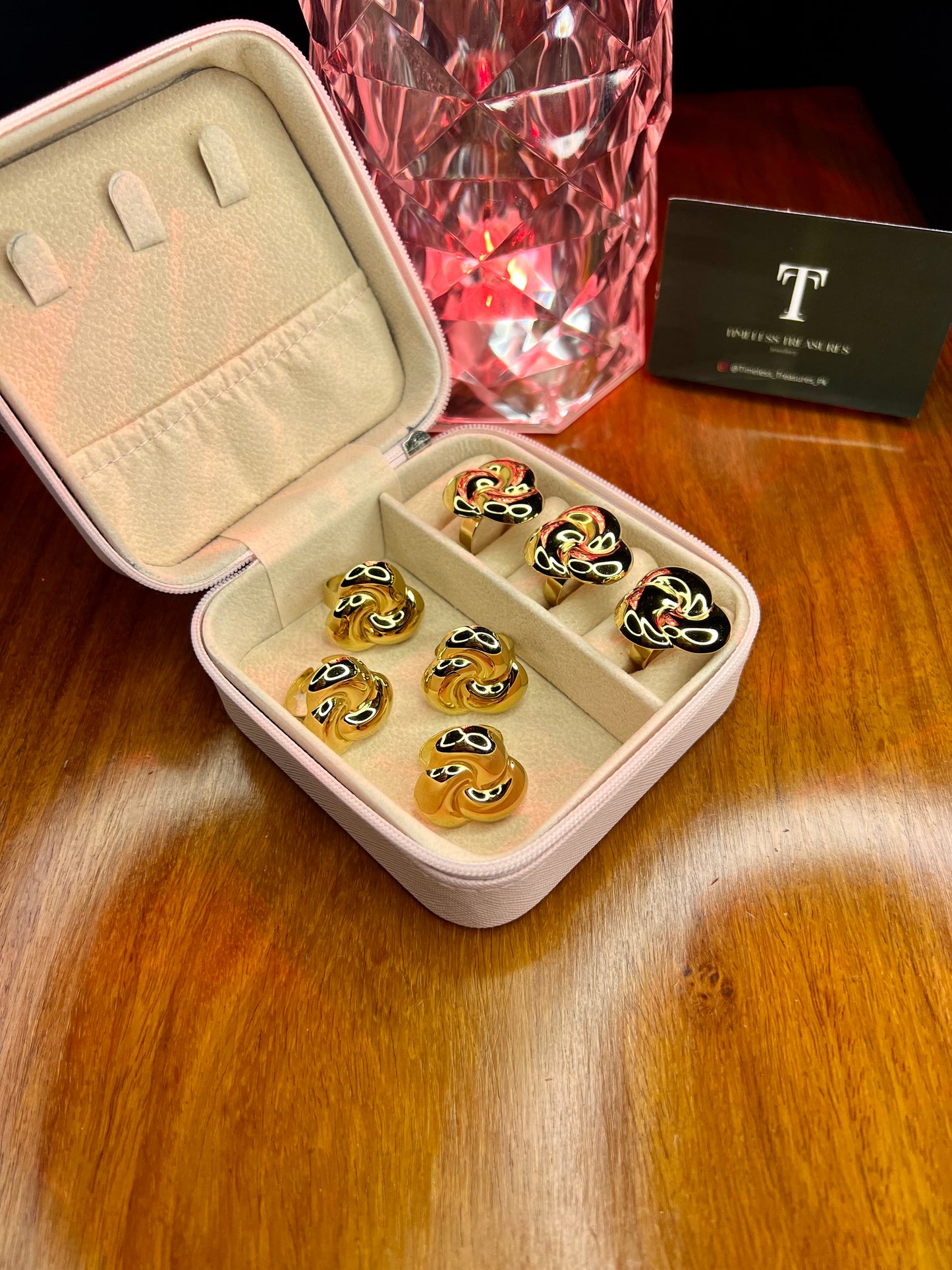 Premium Quality Stainless Steel 18k Flower Ring