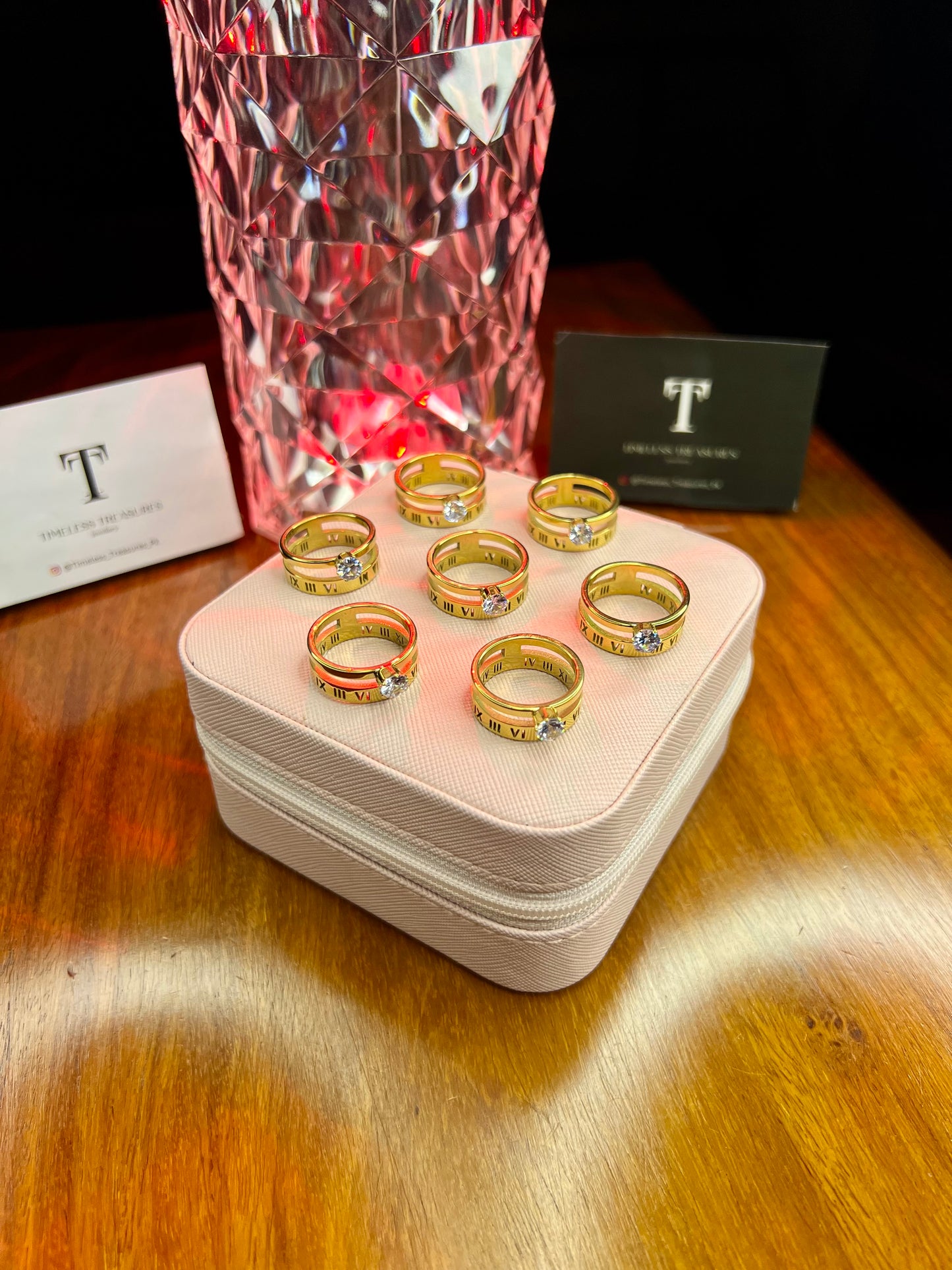 Premium Quality Stainless Steel 18k Stone Roman Ring