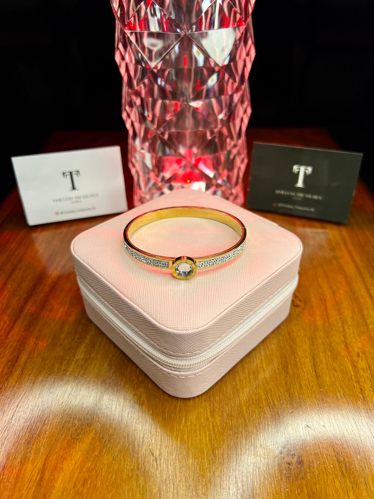 Premium Quality Stainless Steel 18k Stone Zircon Handcuff