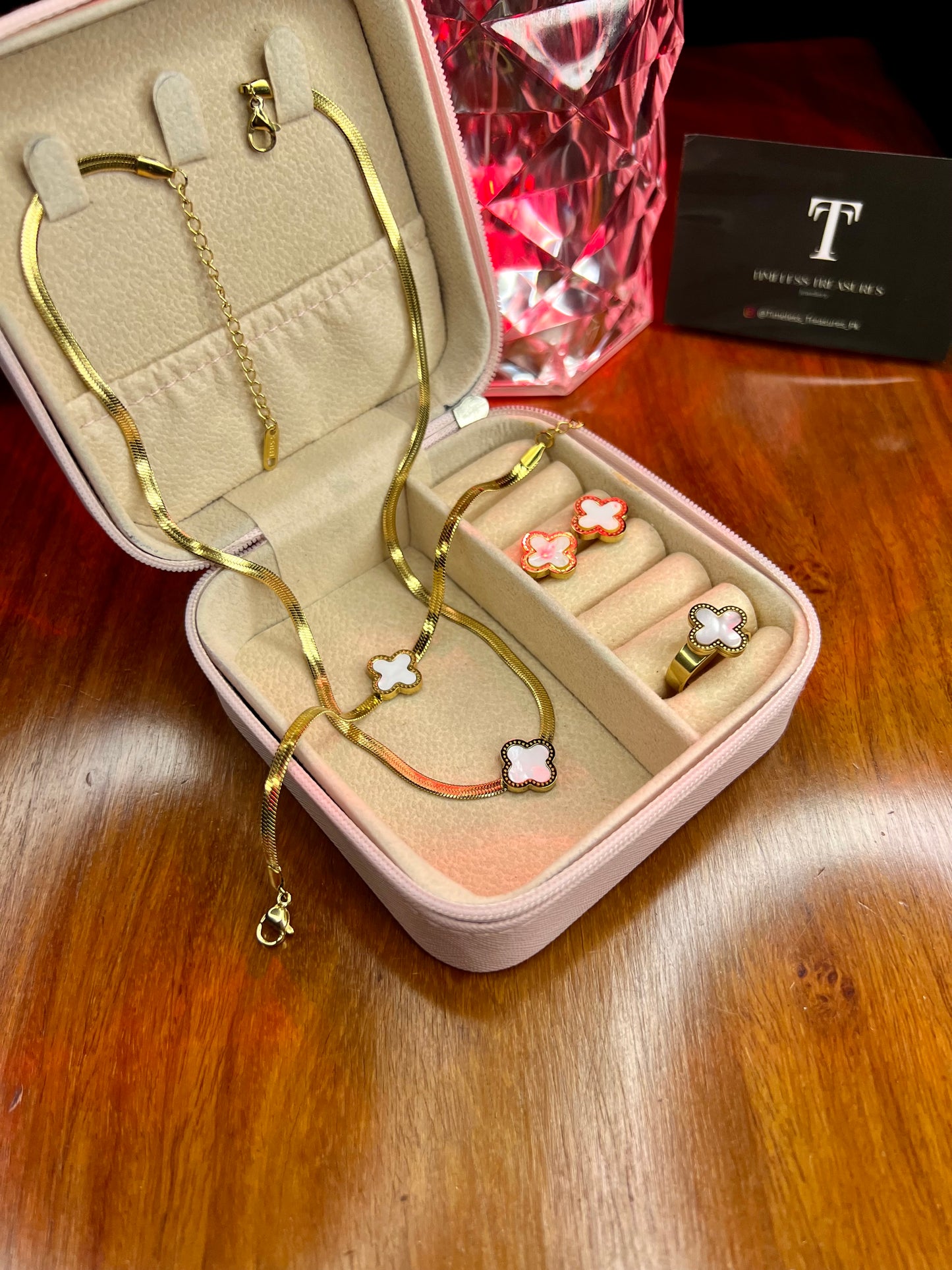 Premium Quality Stainless Steel 18k White Clove 5pc Complete Set