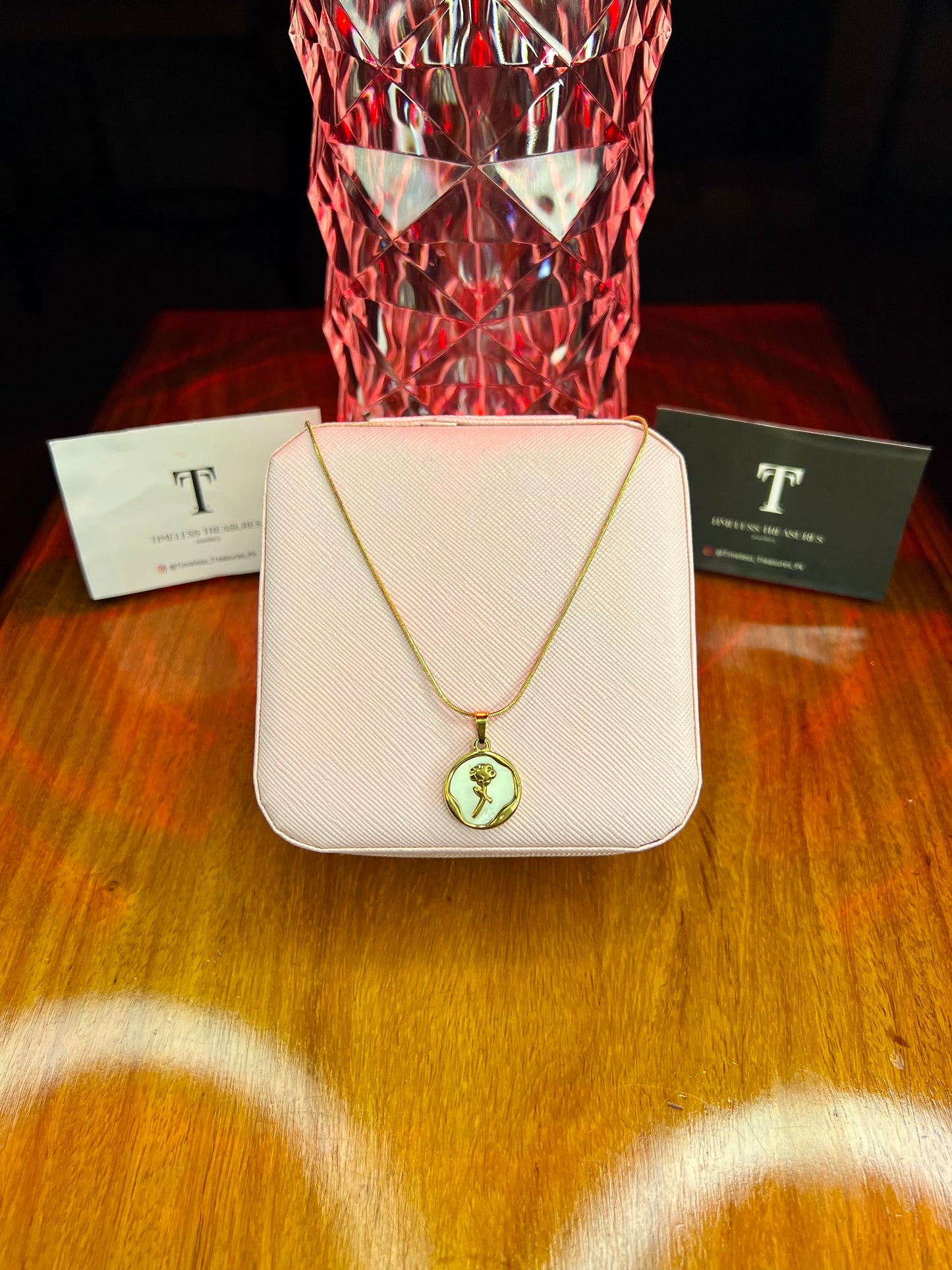 Premium Quality Stainless Steel 18k Rose Bloom Pendant