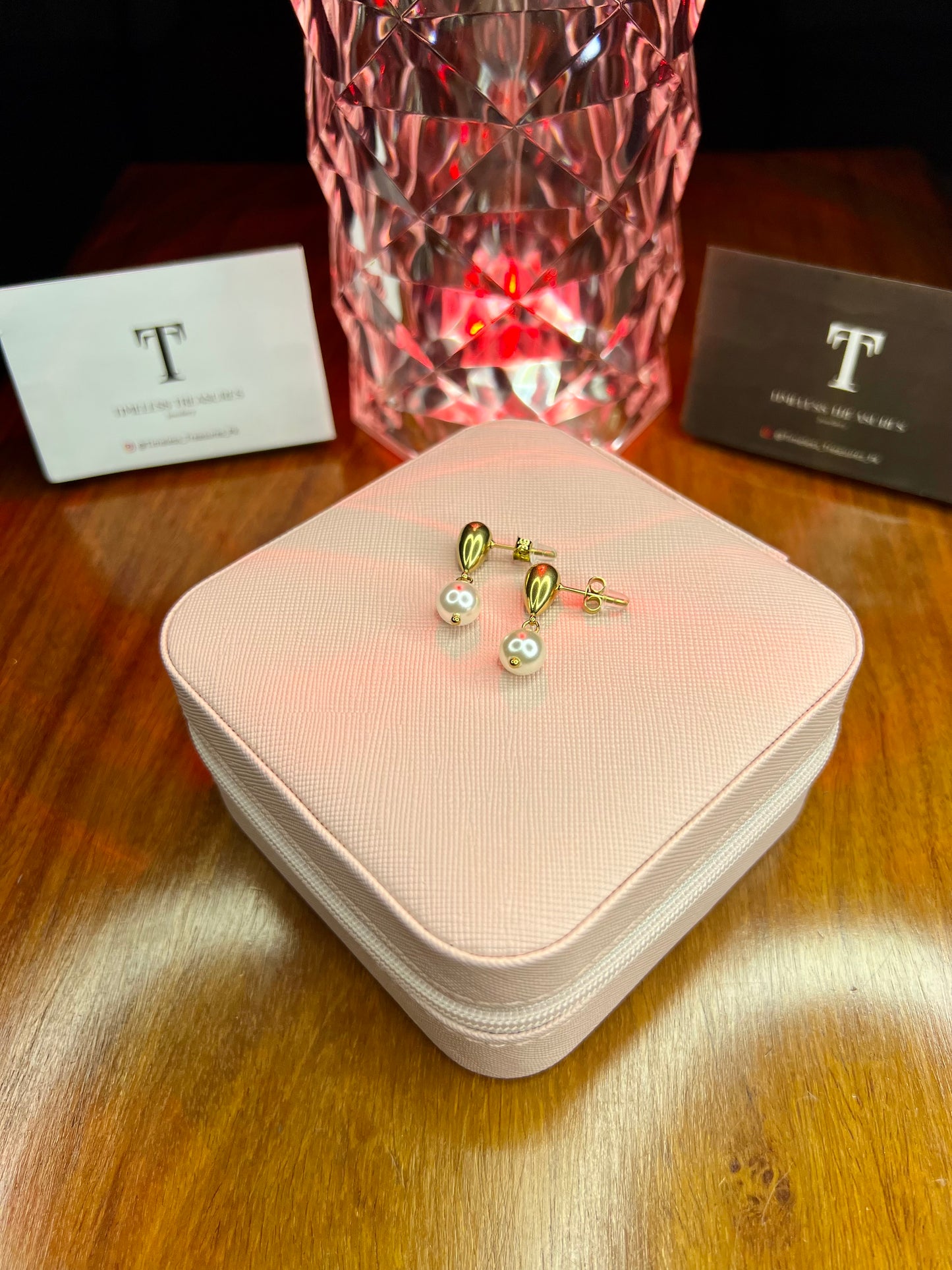 Premium Quality Stainless Steel 18k Gold Pearl Drop EarStuds
