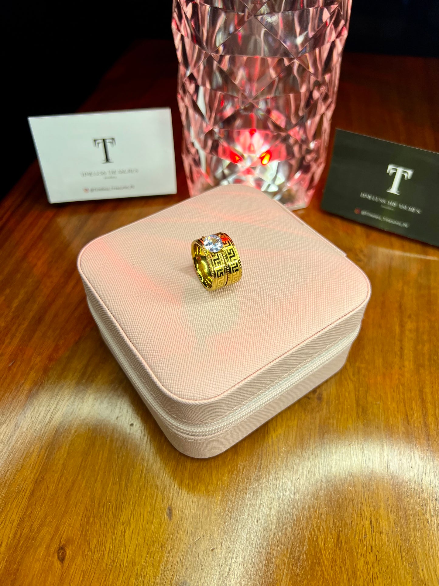 Premium Quality Stainless Steel 18k Versace Double Ring
