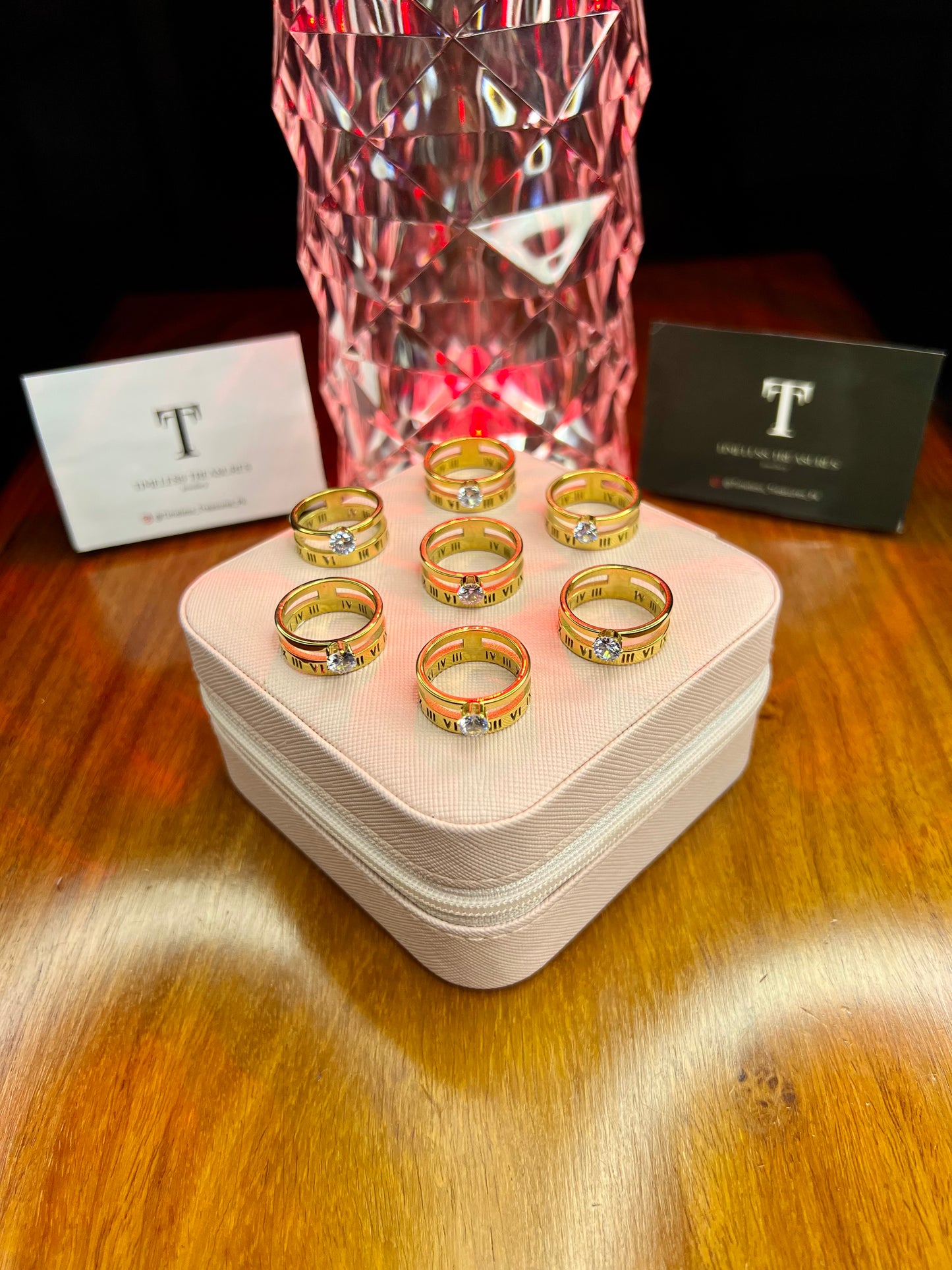 Premium Quality Stainless Steel 18k Stone Roman Ring