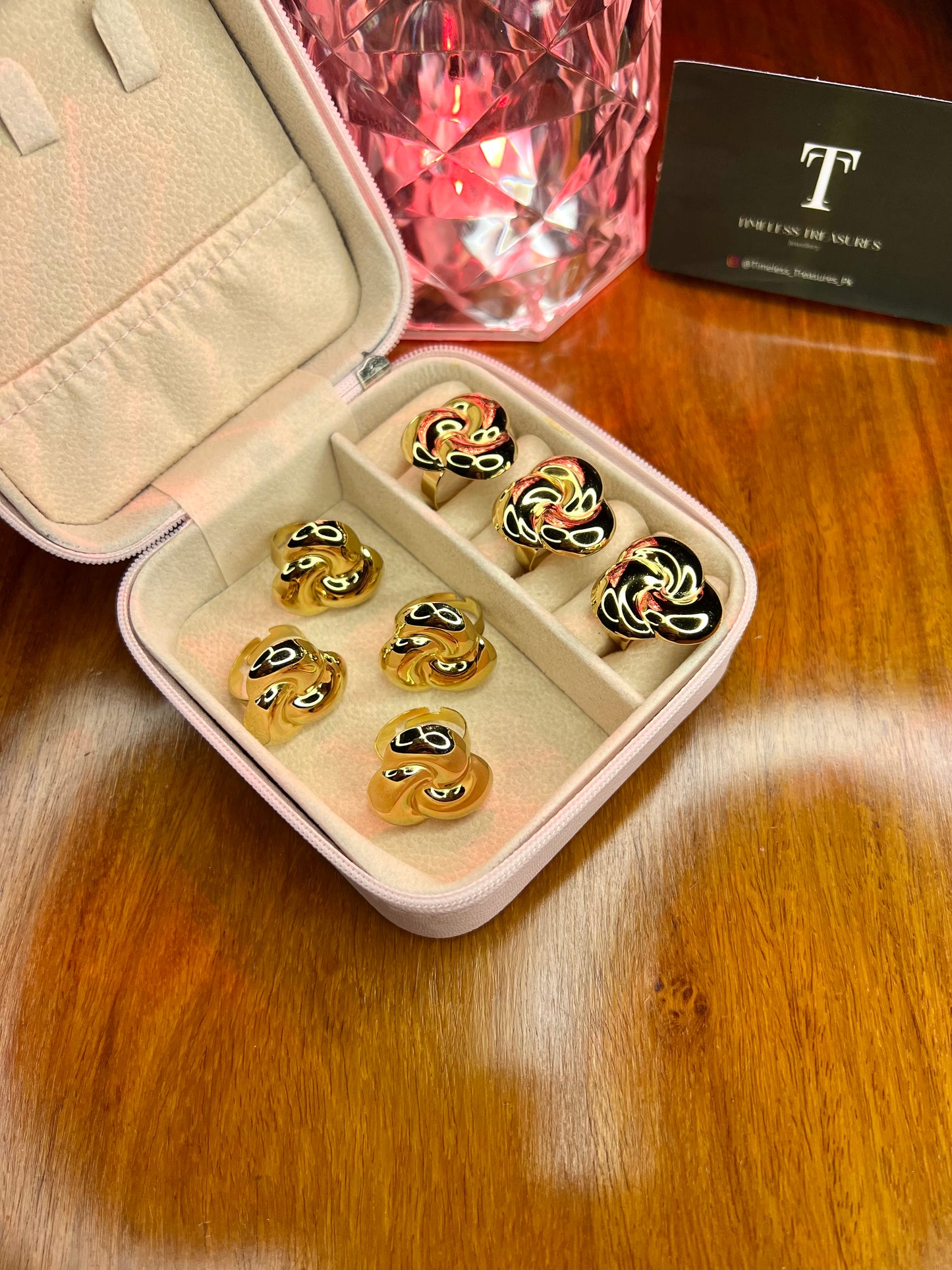 Premium Quality Stainless Steel 18k Flower Ring