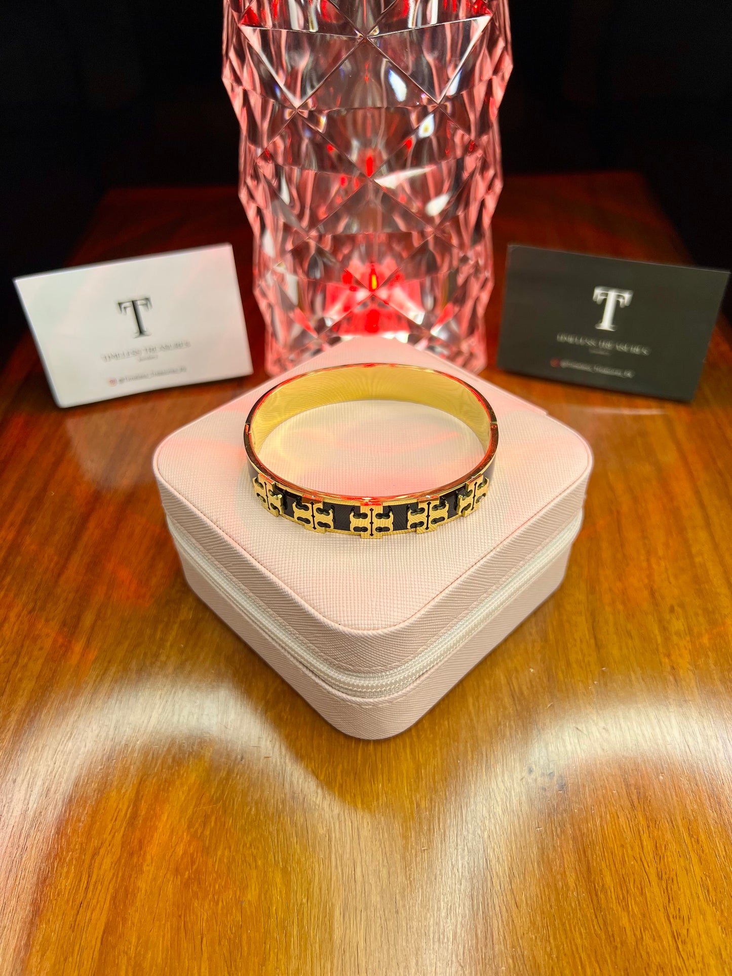 Premium Quality Stainless Steel 18k Tory Black n Gold Handcuff