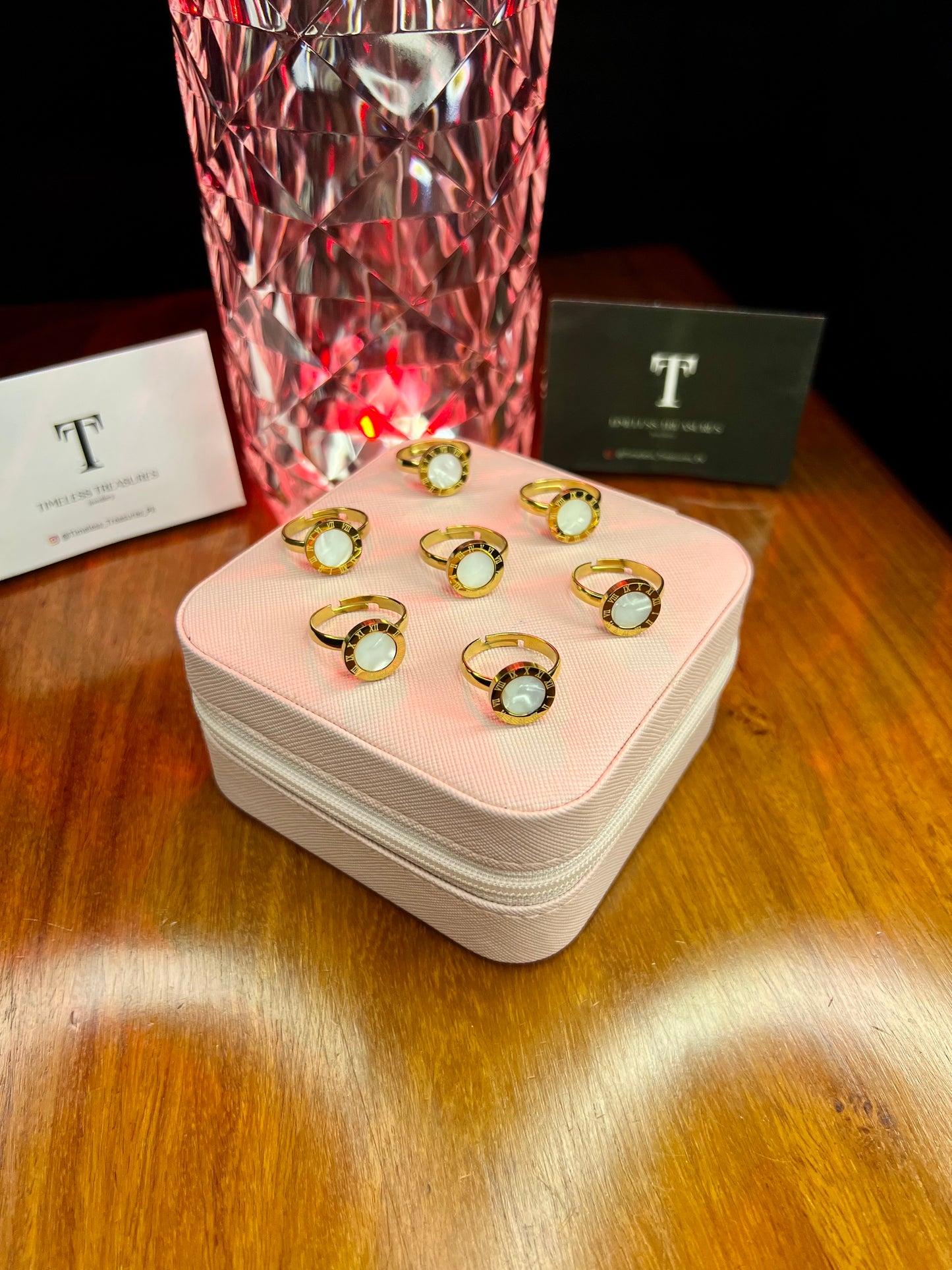 Premium Quality Stainless Steel 18k Roman White Tag Ring