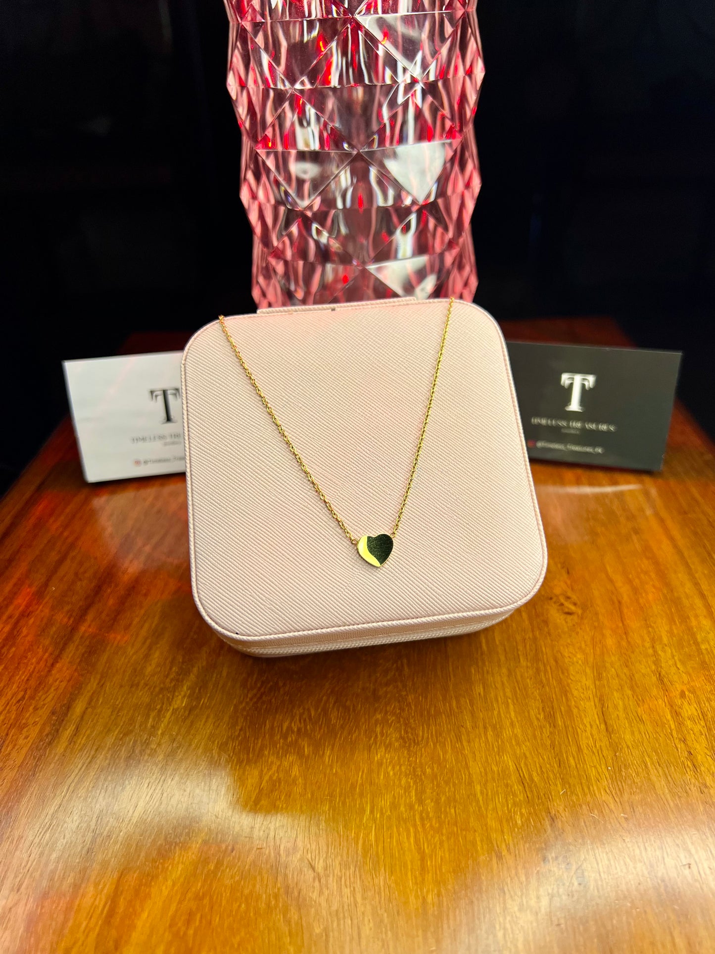 Premium Quality Stainless Steel 18k Golden Heart Necklace