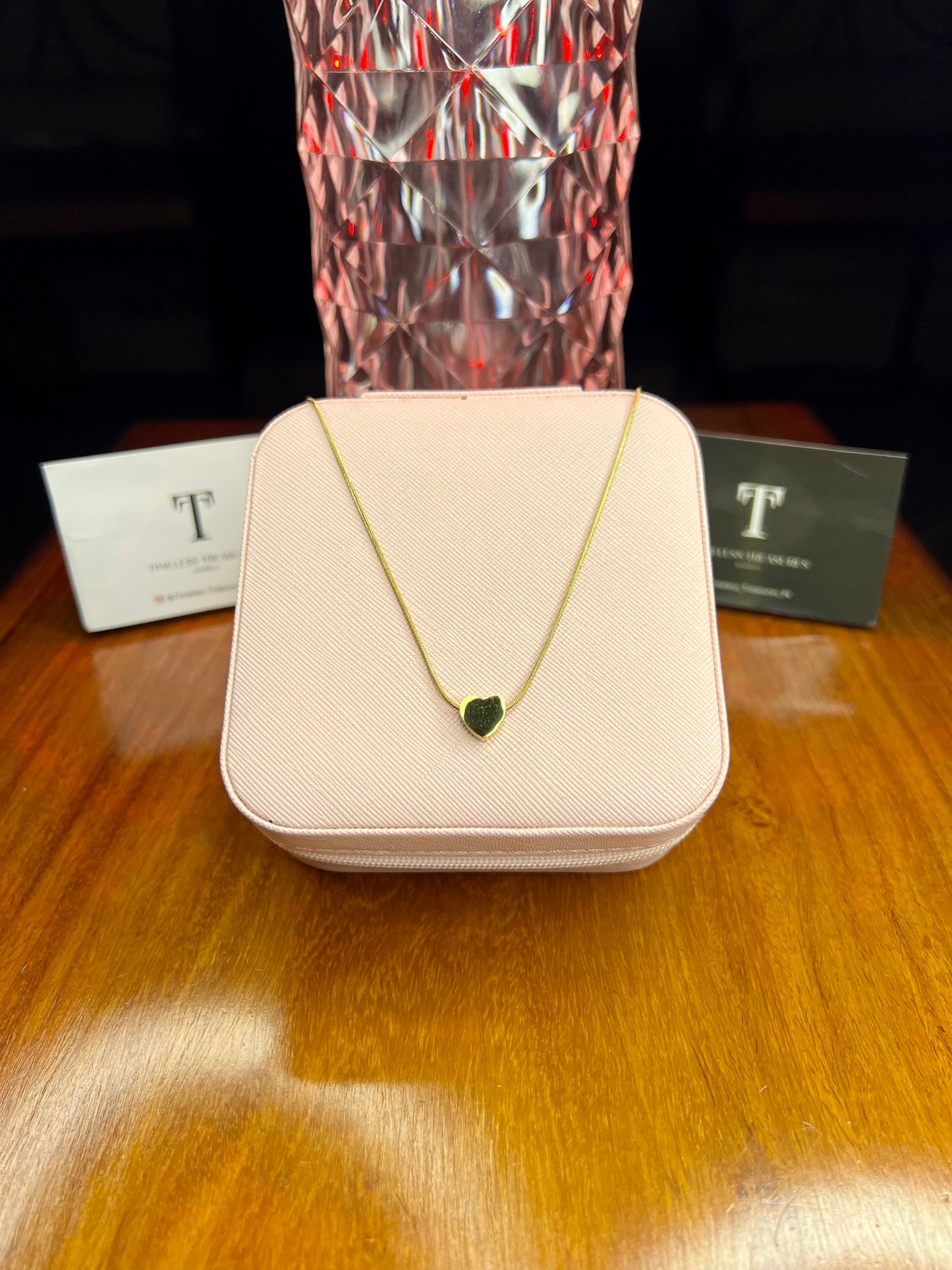 Premium Quality Stainless Steel 18k Golden Heart Necklace