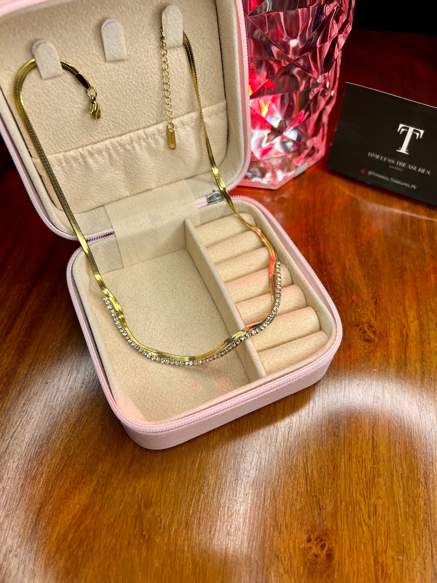 Premium Quality Stainless Steel 18k Zircon Luxury Necklace