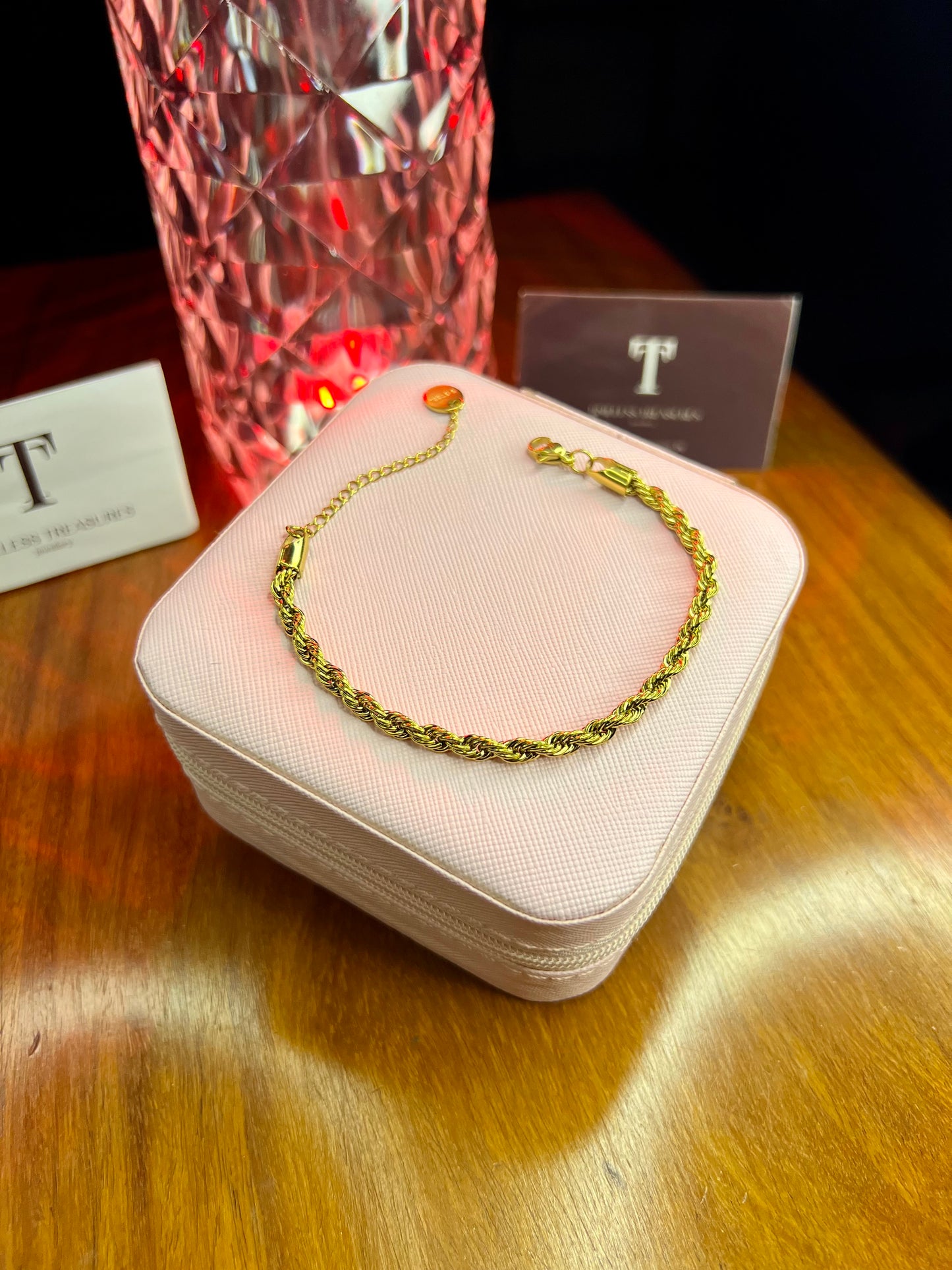Premium Quality Stainless Steel 18k Rope Chain Bracelet