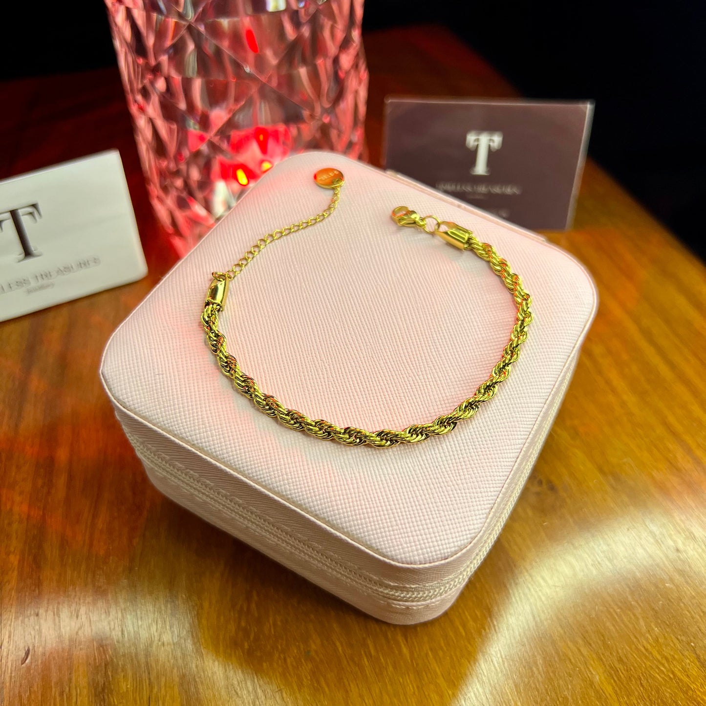 Premium Quality Stainless Steel 18k Rope Chain Bracelet