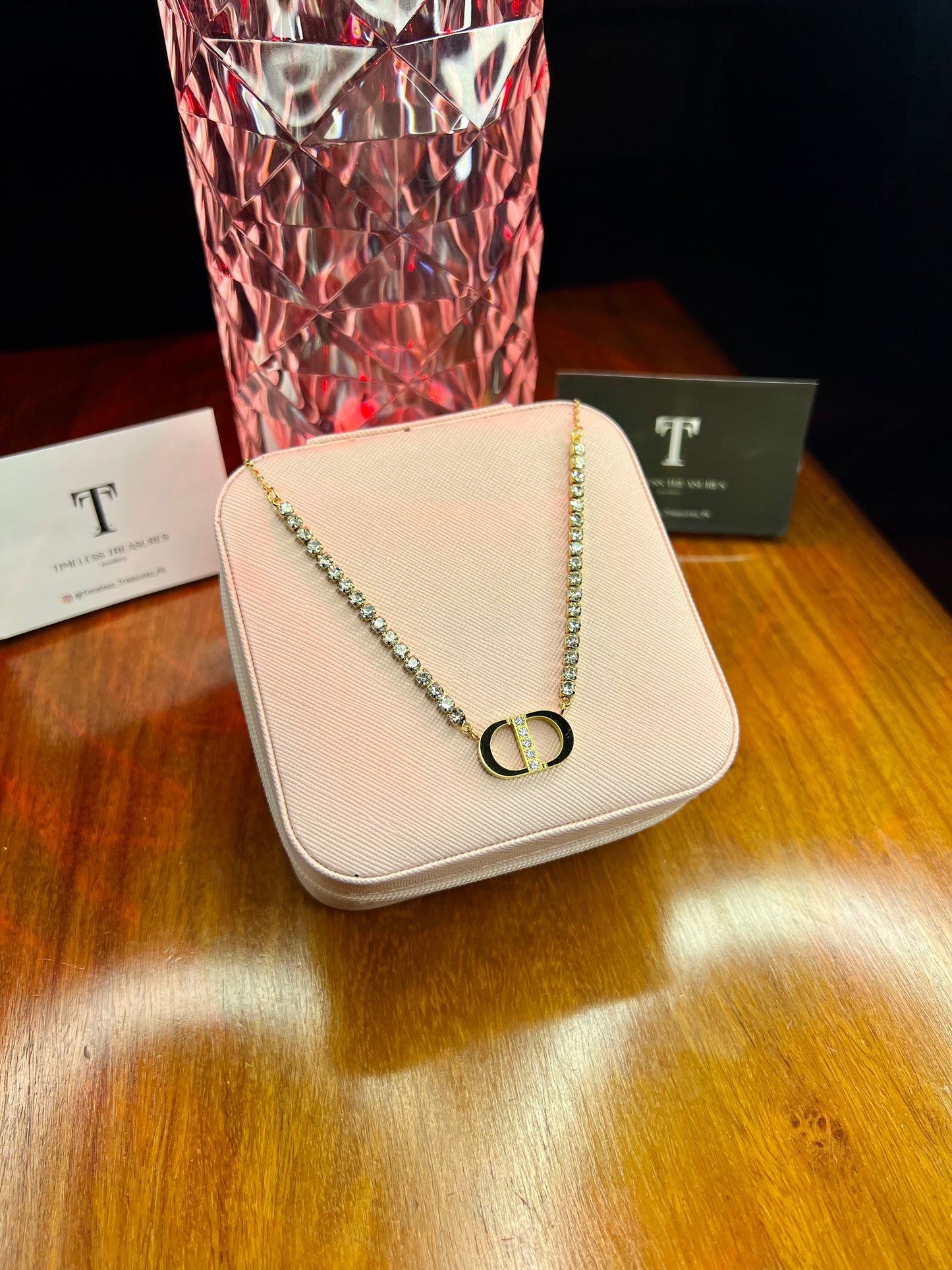 Premium Quality Stainless Steel 18k Dior Stone Necklace