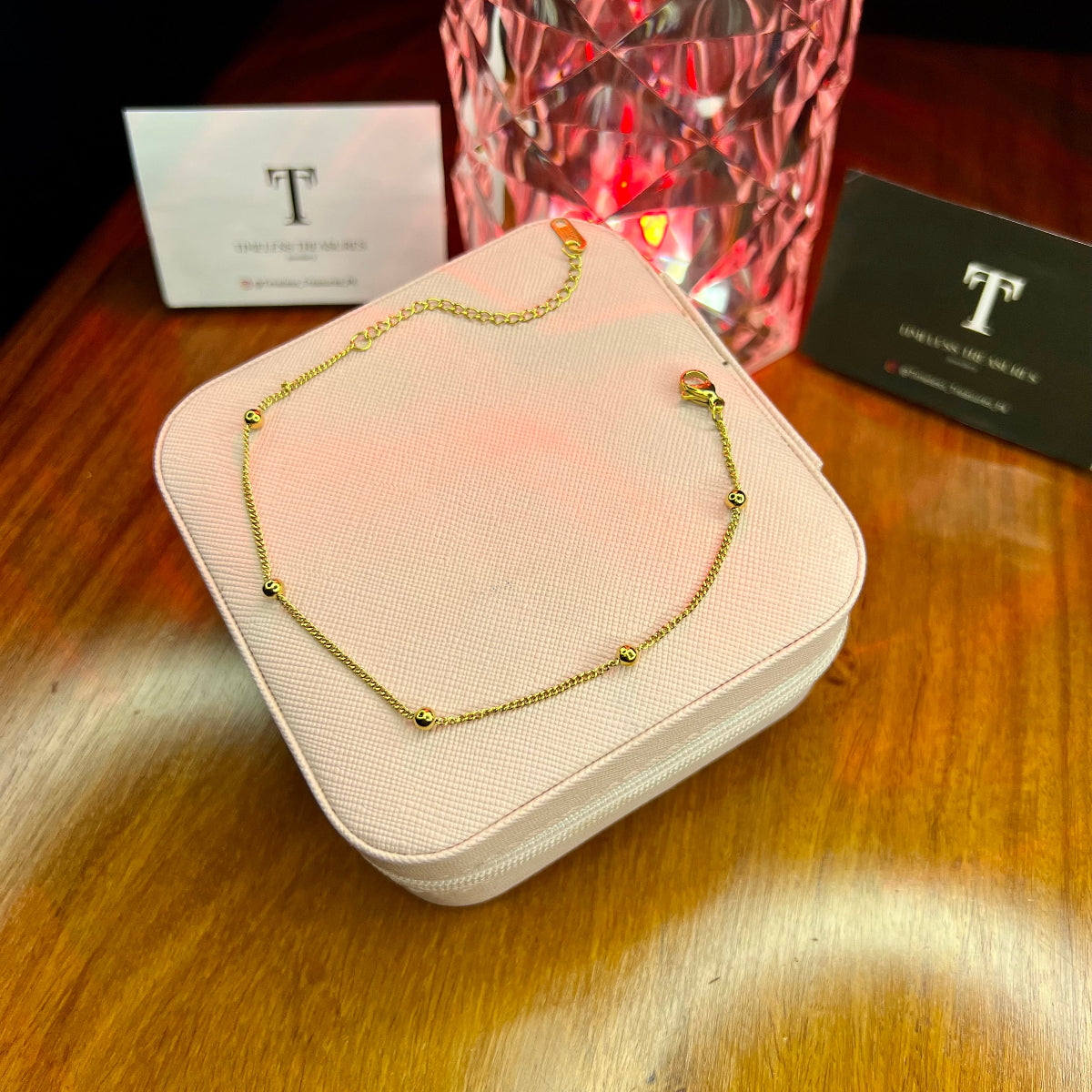 Premium Quality Stainless Steel 18k Ball Anklet