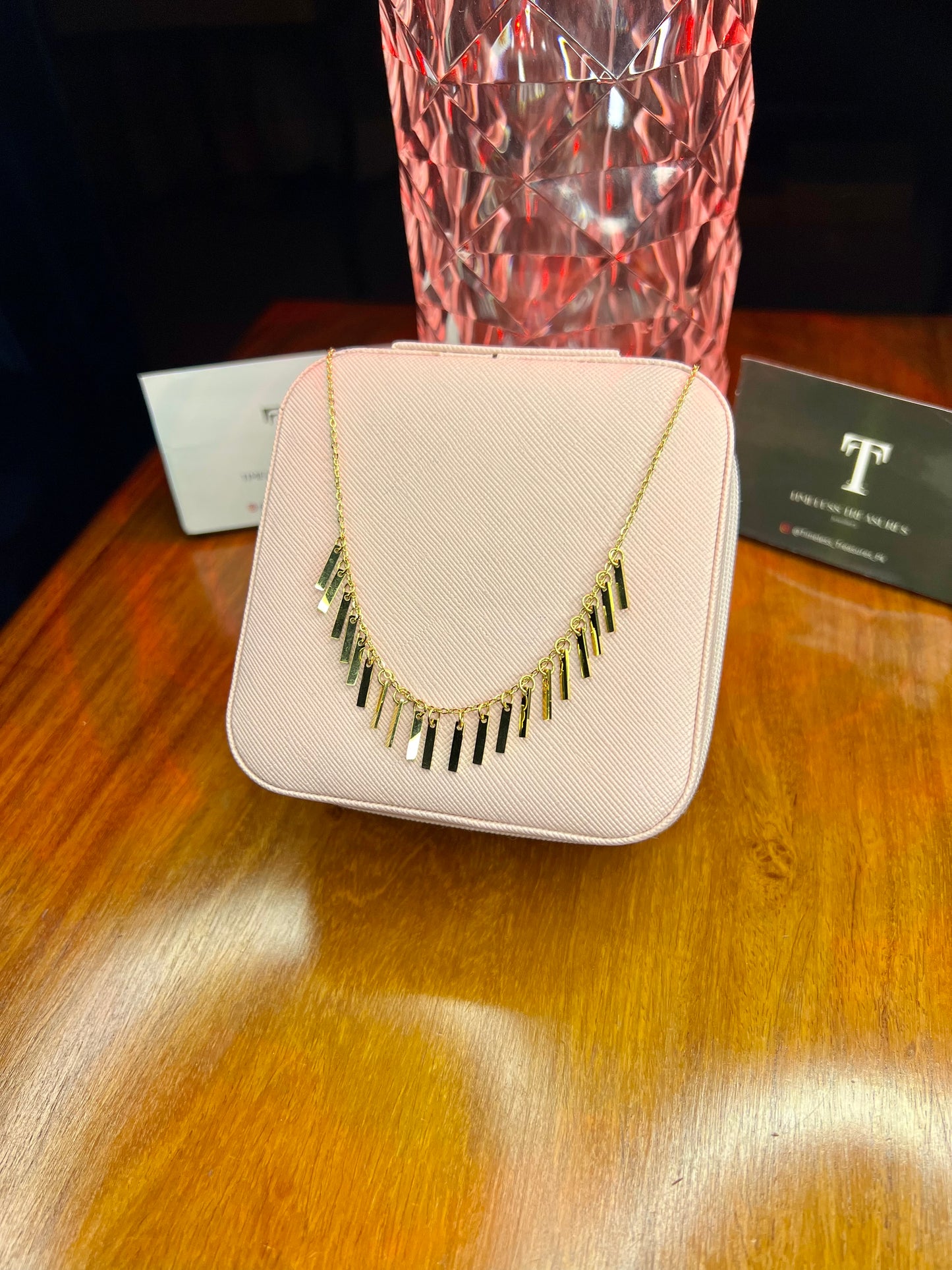 Premium Quality Stainless Steel 18k Dangle Drop Necklace
