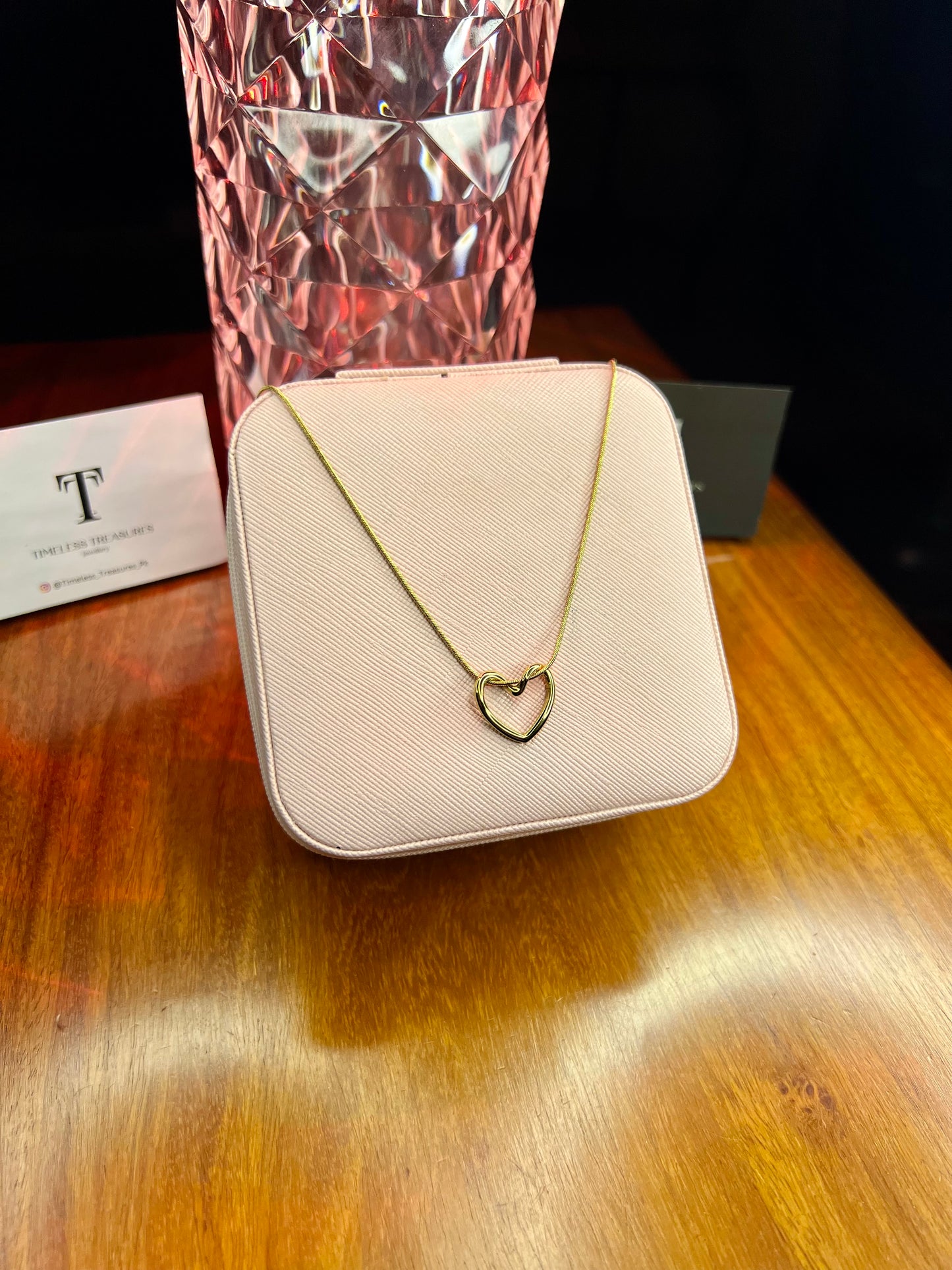 Premium Quality Stainless Steel 18k Golden Heart Necklace