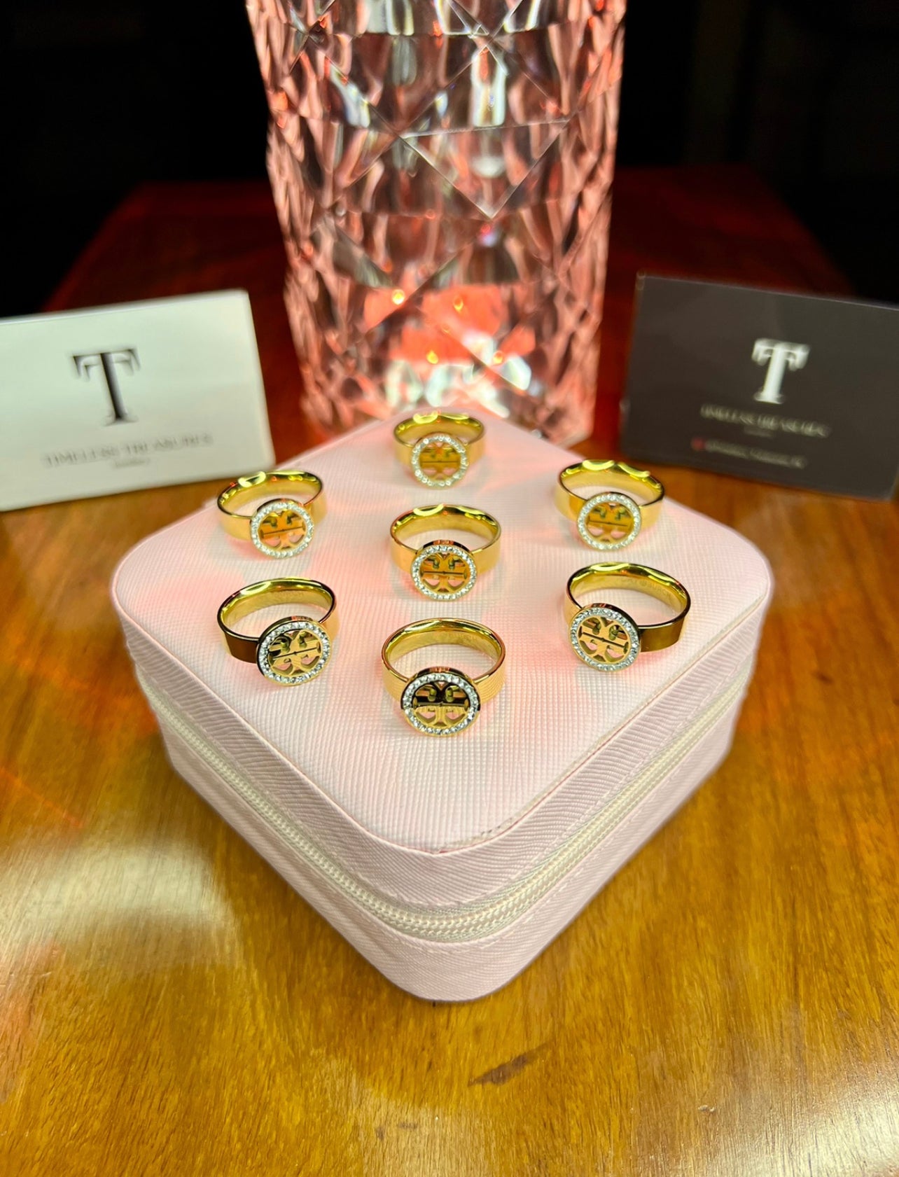 Premium Quality Stainless Steel 18k Tory Classic Adjustable Ring