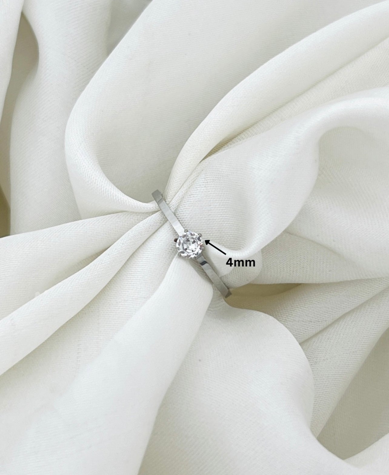 Premium Quality Stainless Steel Aurora Solitaire Ring