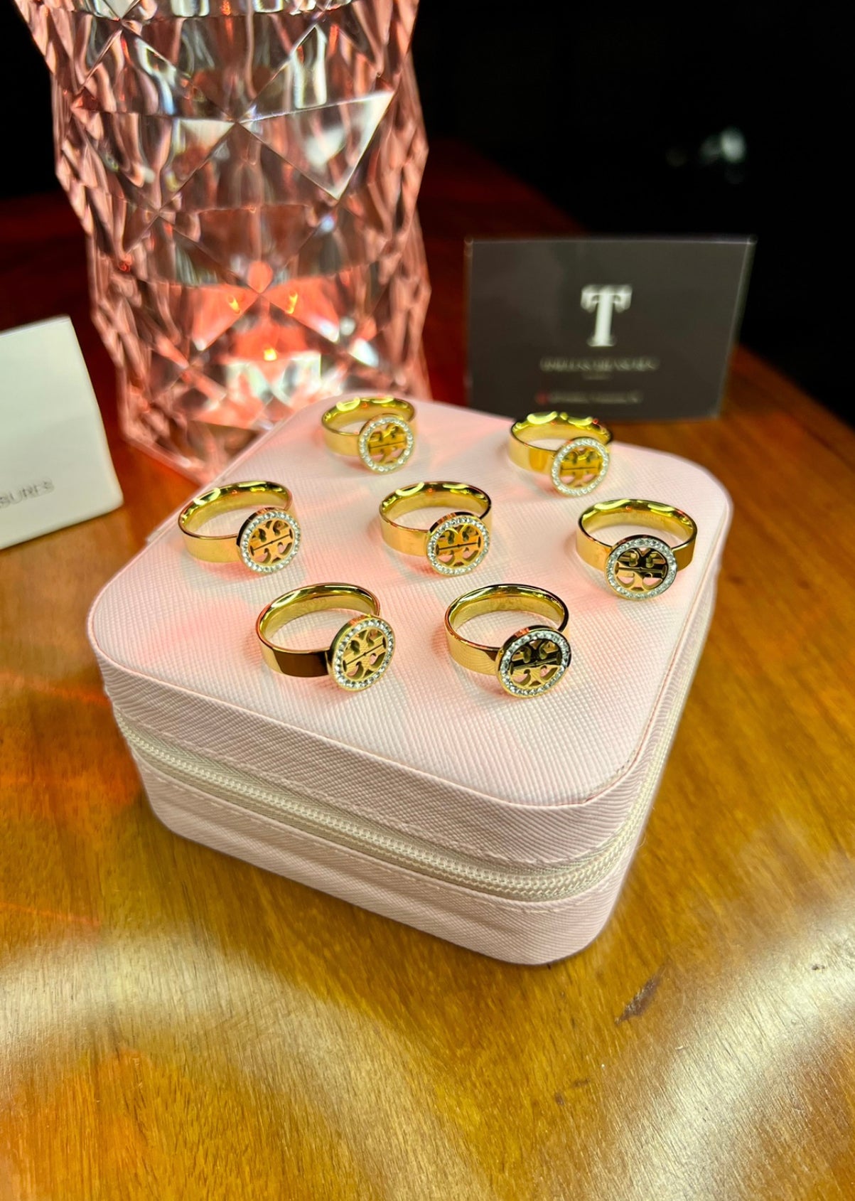 Premium Quality Stainless Steel 18k Tory Classic Adjustable Ring