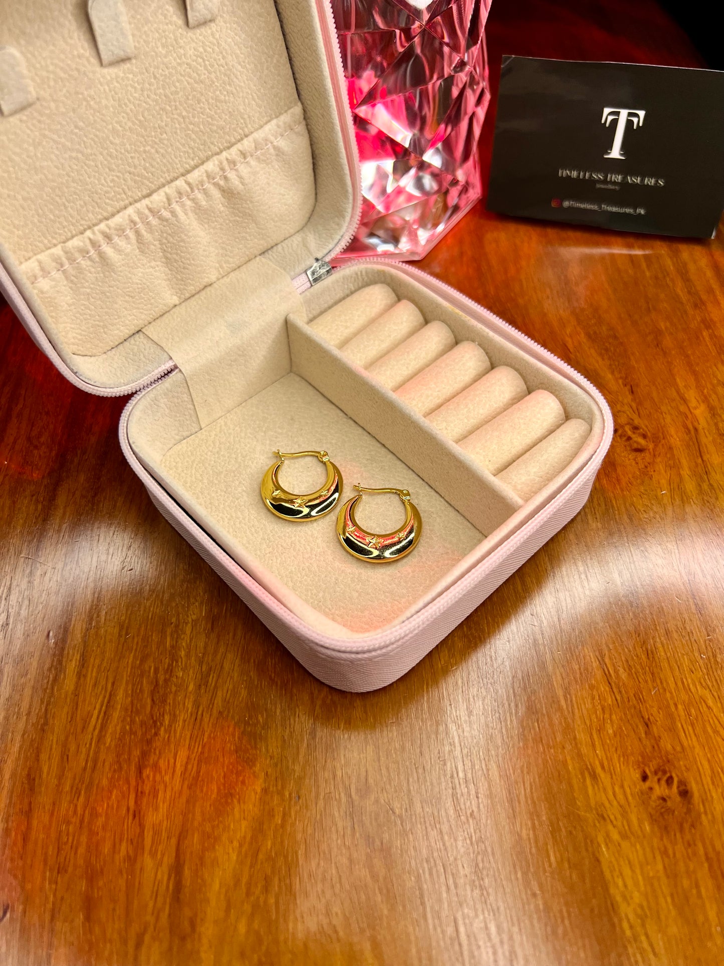 Premium Quality Stainless Steel 18k Star Design Luxury Gold Hoops