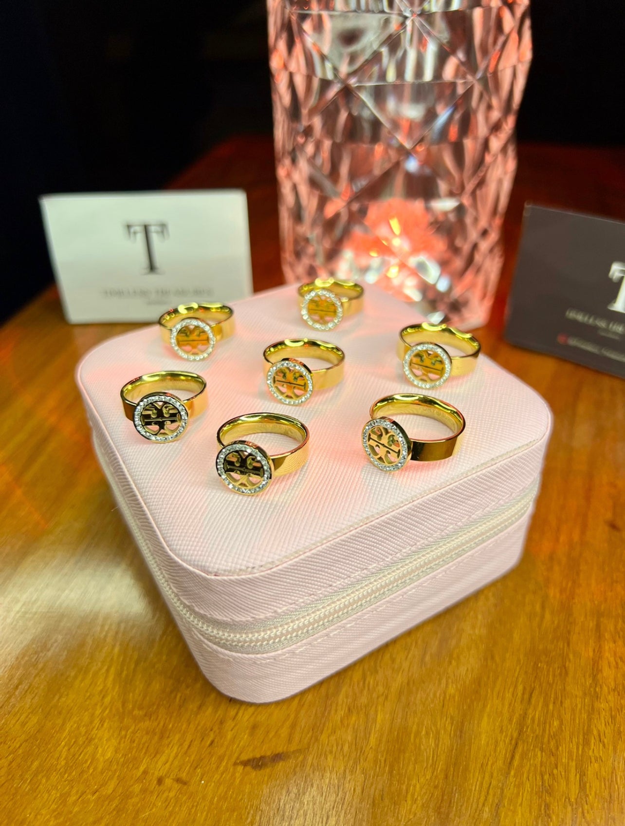 Premium Quality Stainless Steel 18k Tory Classic Adjustable Ring