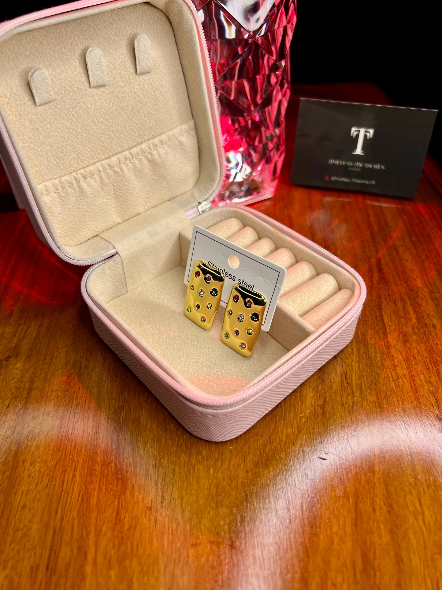 Premium Quality Stainless Steel 18k Monarch Rainbow Studs