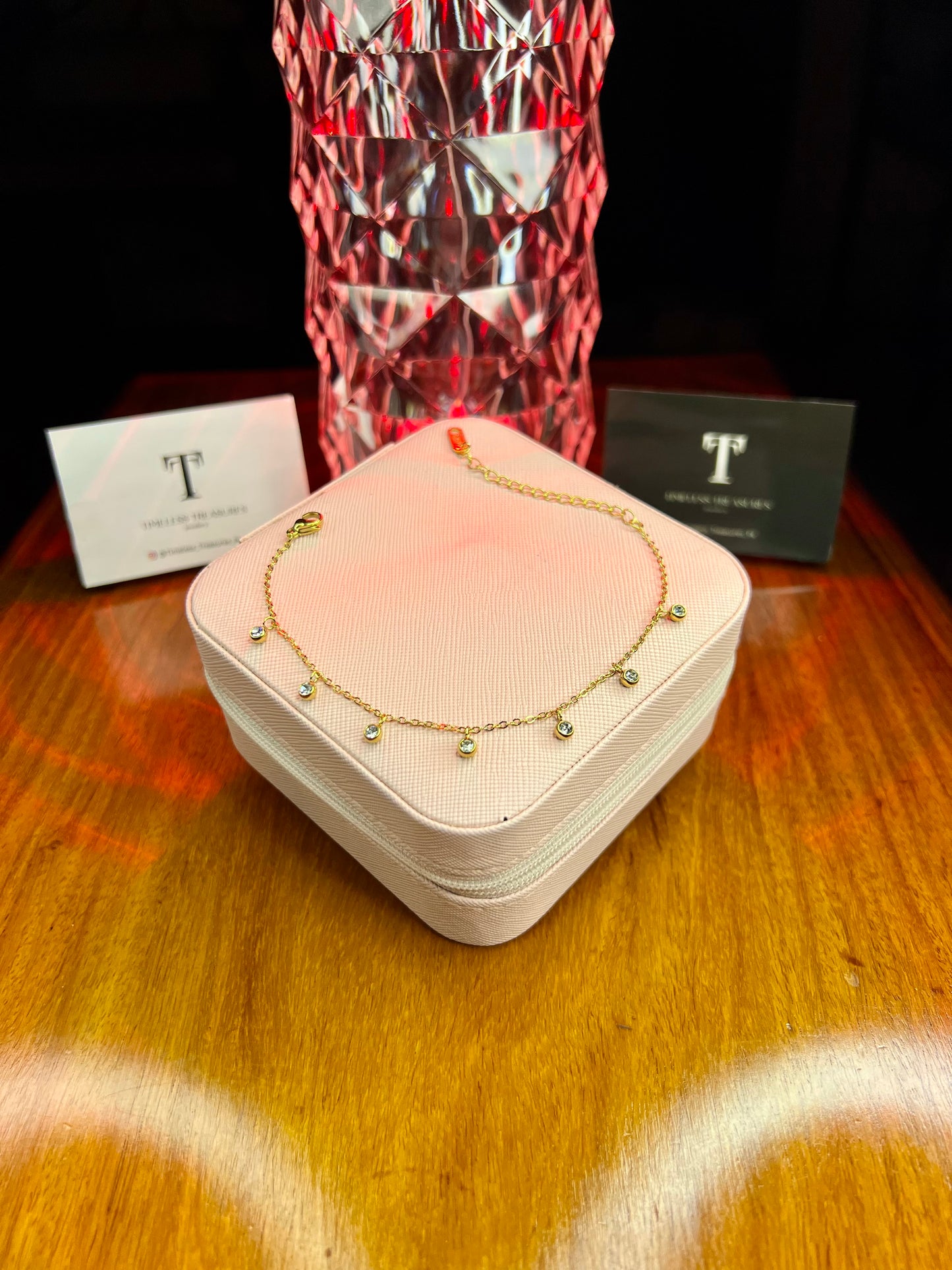 Premium Quality Stainless Steel 18k Royal Stone Bracelet