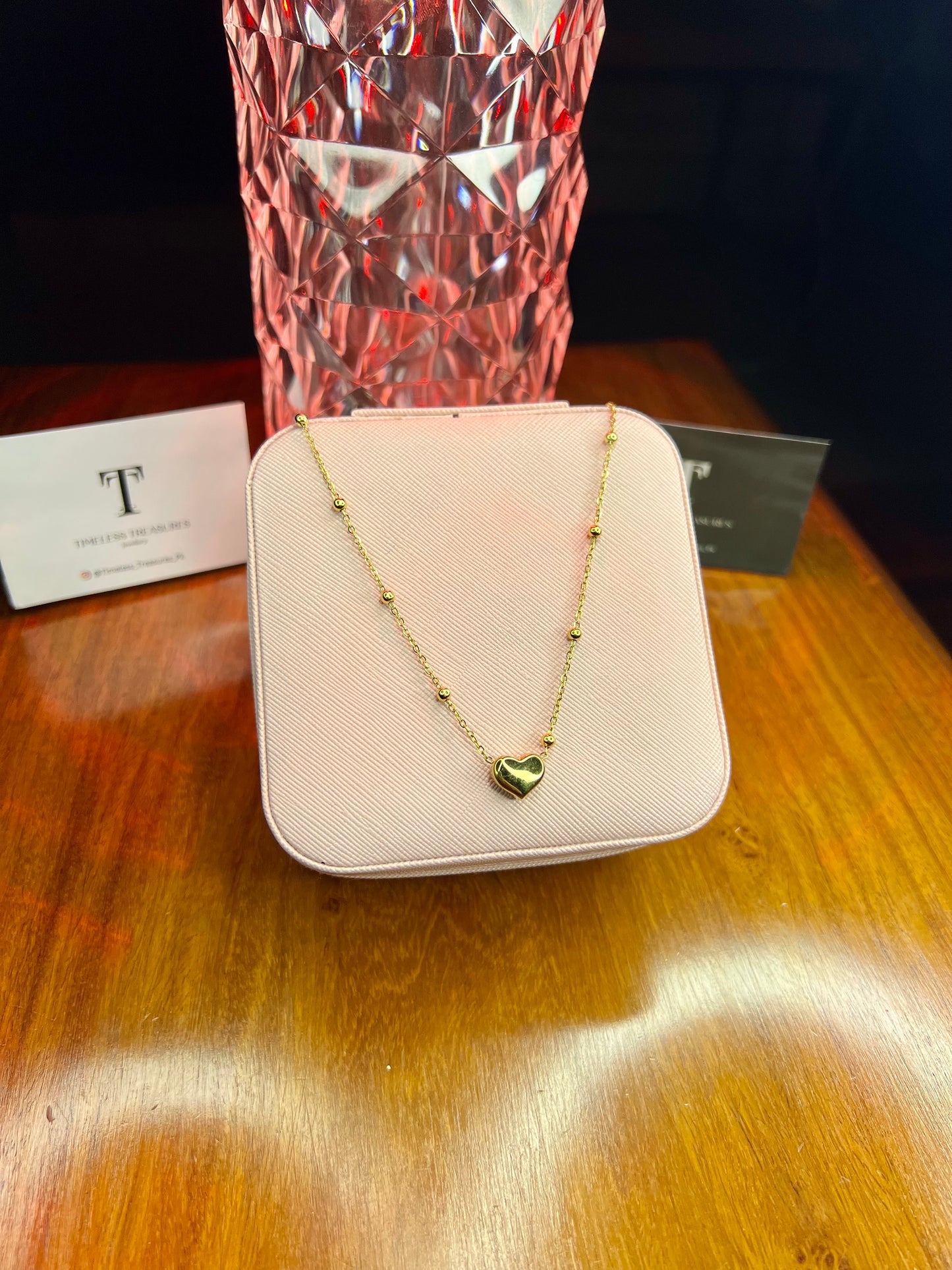 Premium Quality Stainless Steel 18k Golden filled Heart Necklace
