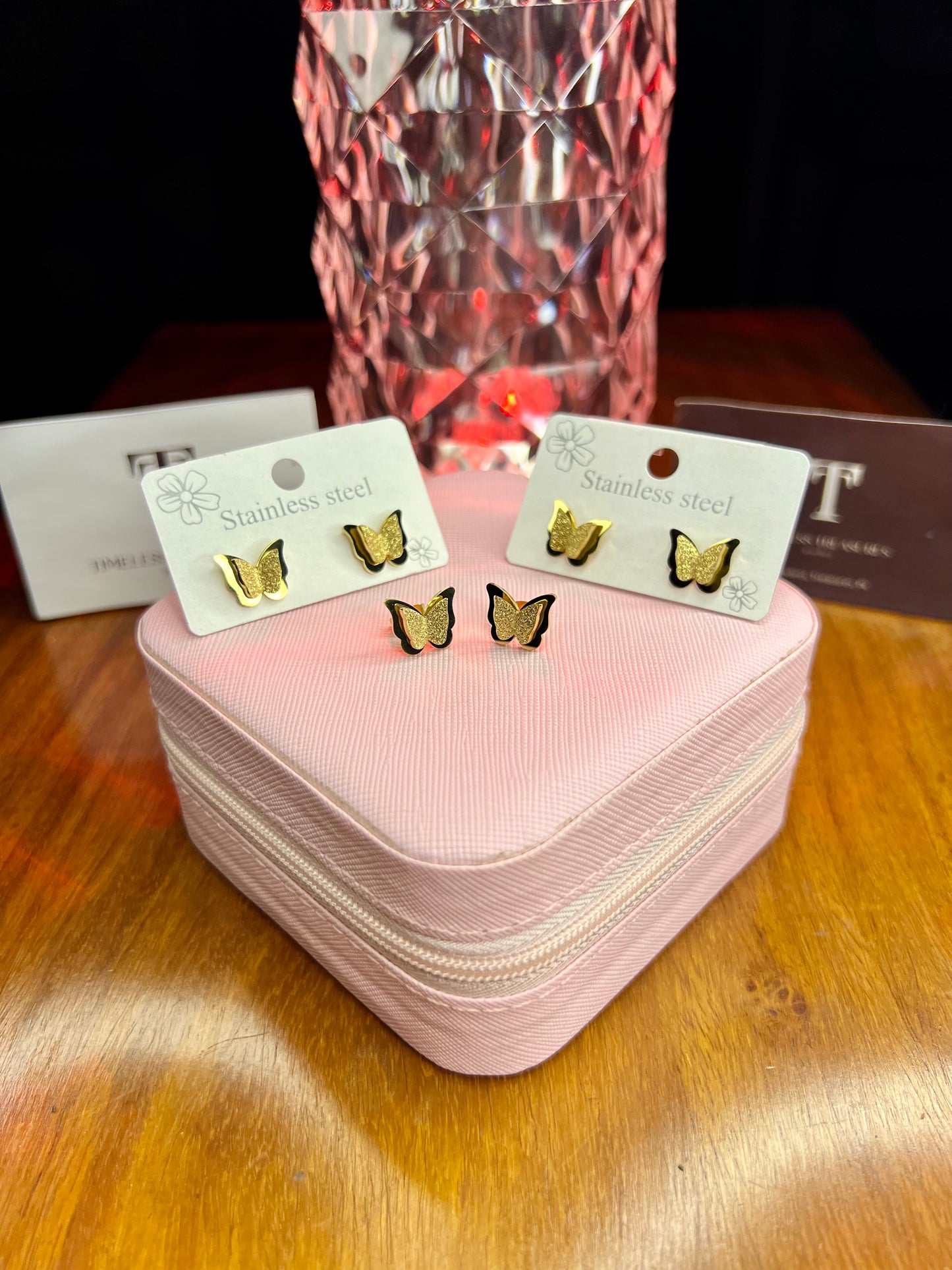 Premium Quality Stainless Steel 18k Butterfly EarStuds
