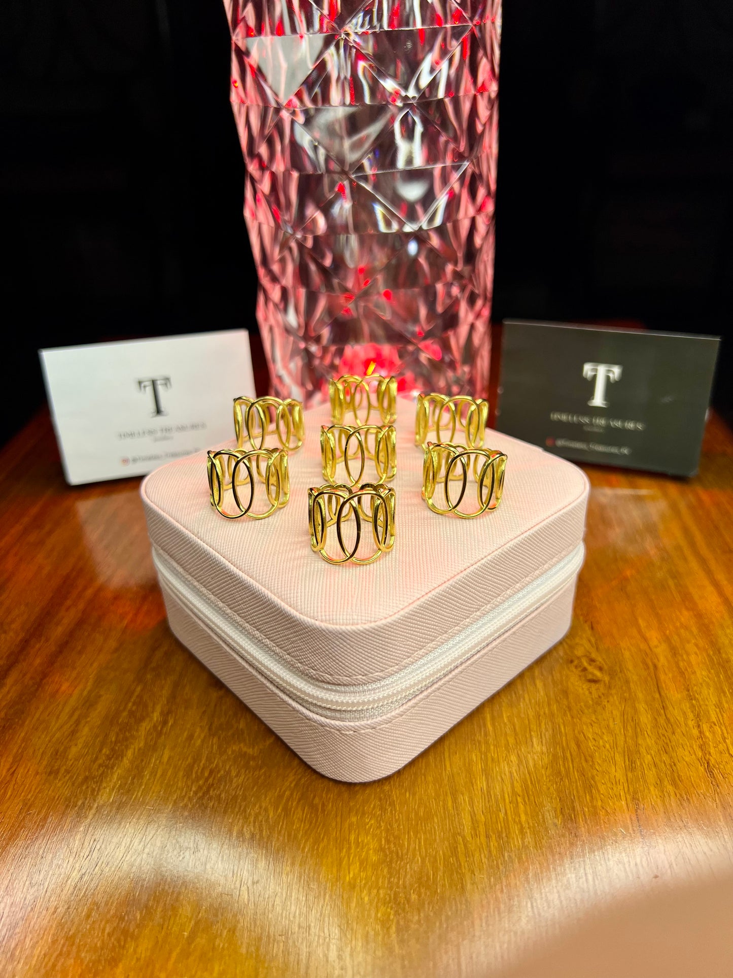 Premium Quality Stainless Steel 18k Circles Cuff Ring