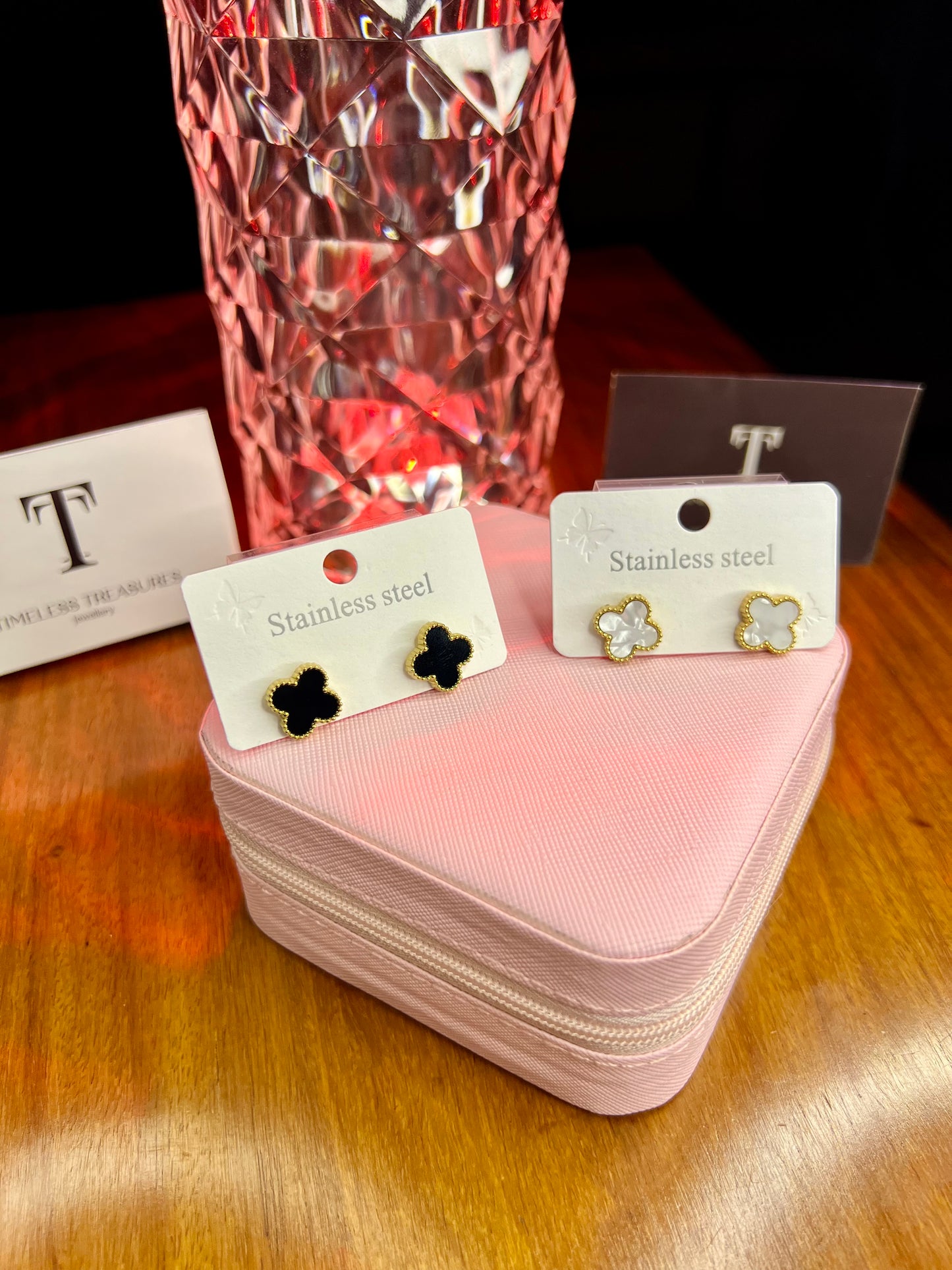 Premium Quality Stainless Steel 18k Clover Studs