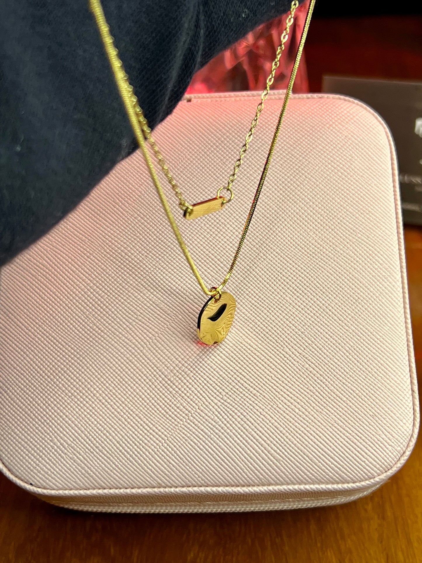 Premium Quality Stainless Steel 18k Double Chain Golden Moon Necklace