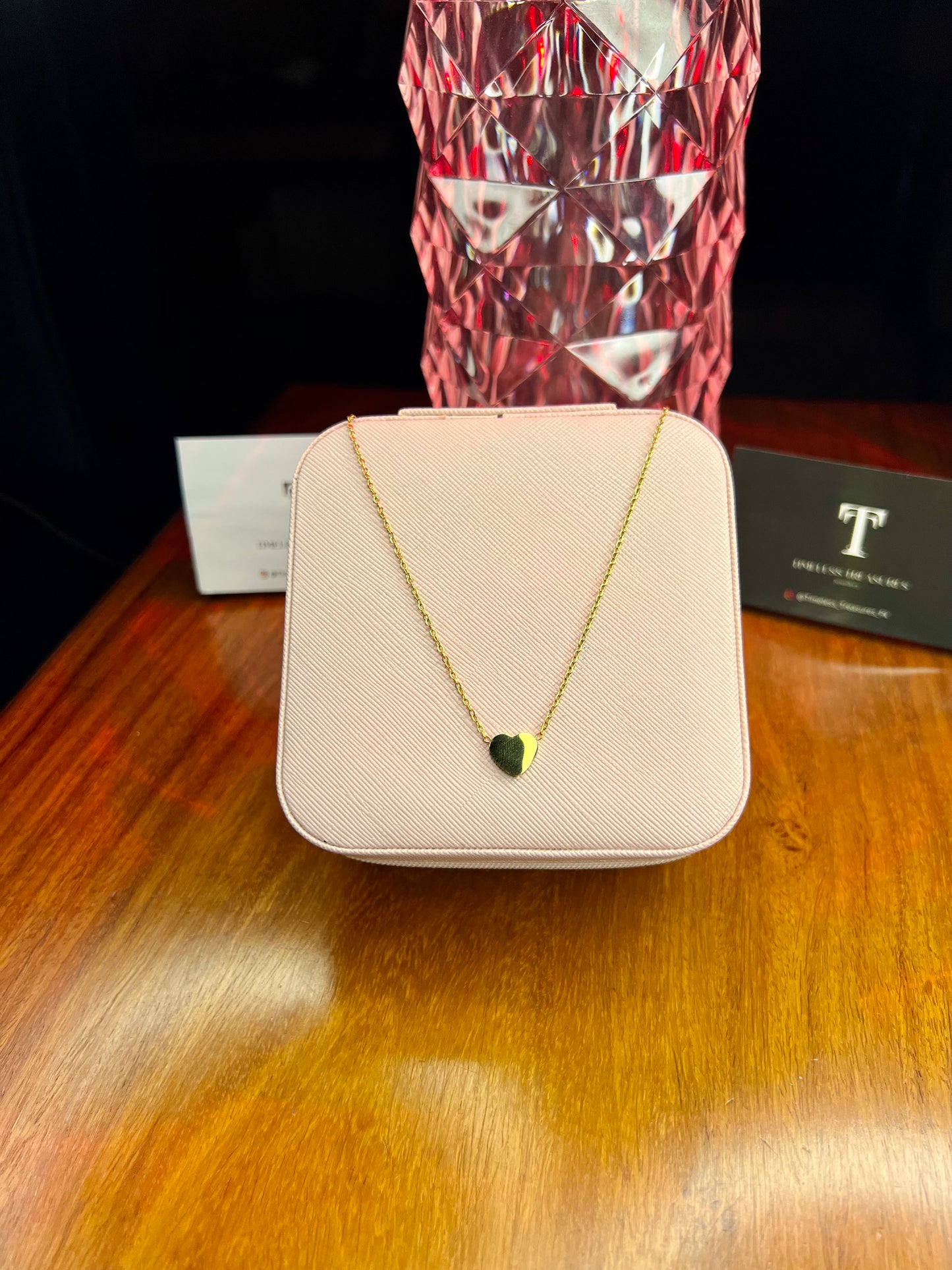 Premium Quality Stainless Steel 18k Golden Heart Necklace