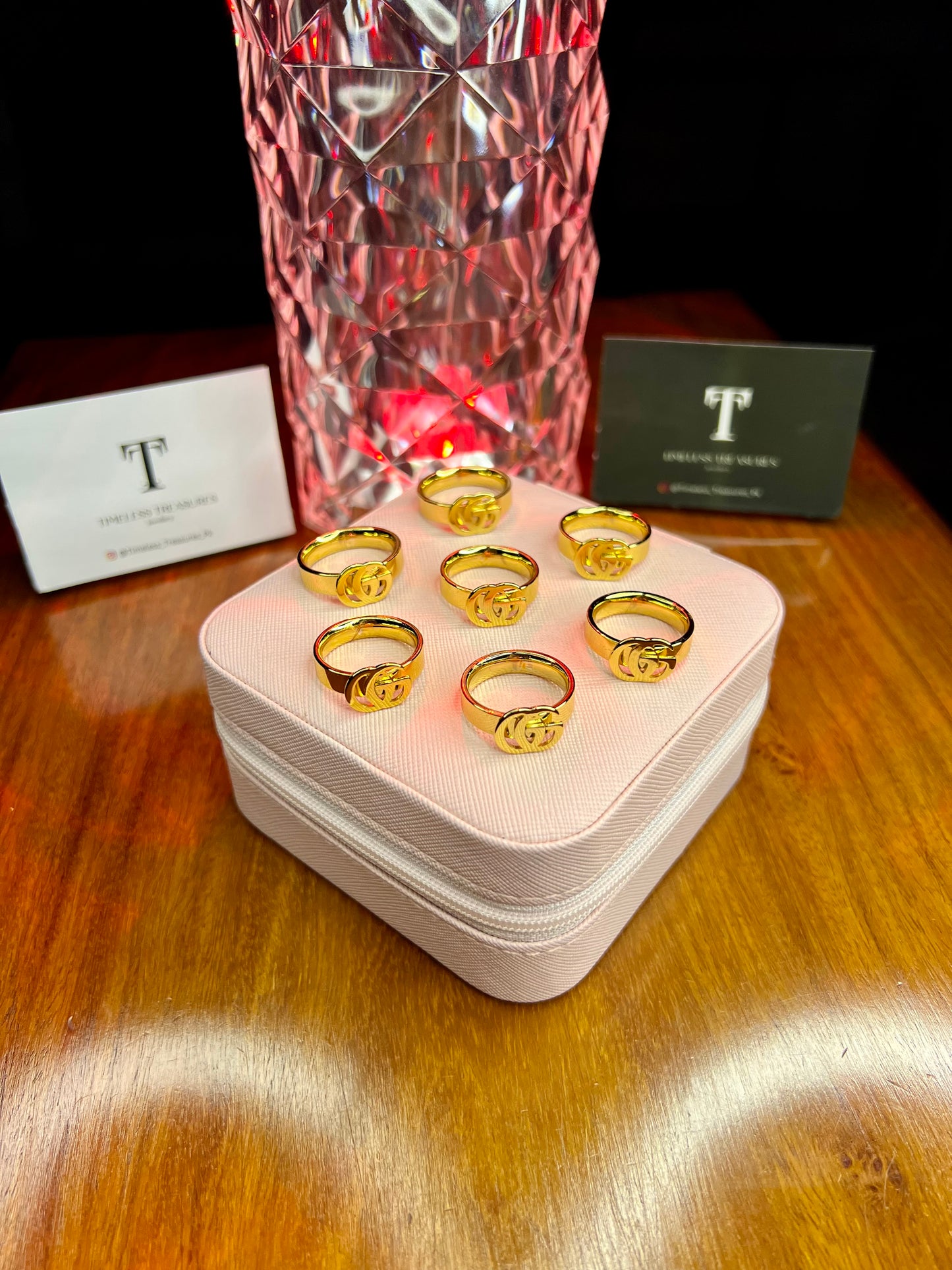 Premium Quality Stainless Steel 18k Gucci Gold Ring