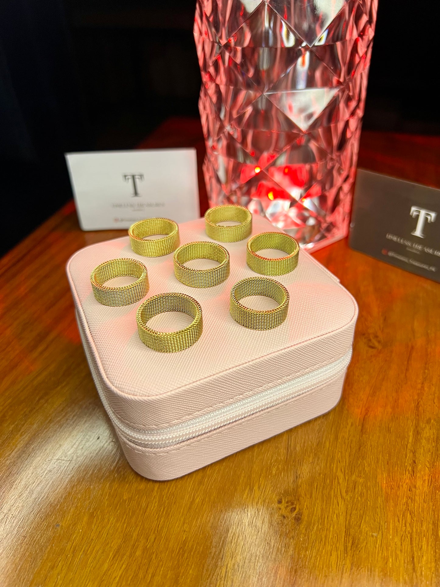 Premium Quality Stainless Steel 18k Mesh Ring