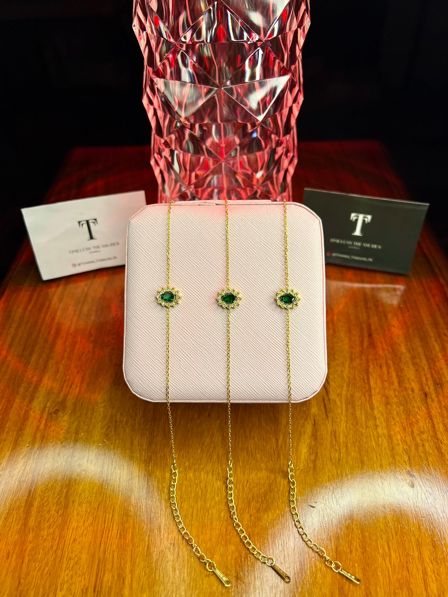 Premium Quality Stainless Steel 18k Queens Verdant Glow Bracelet