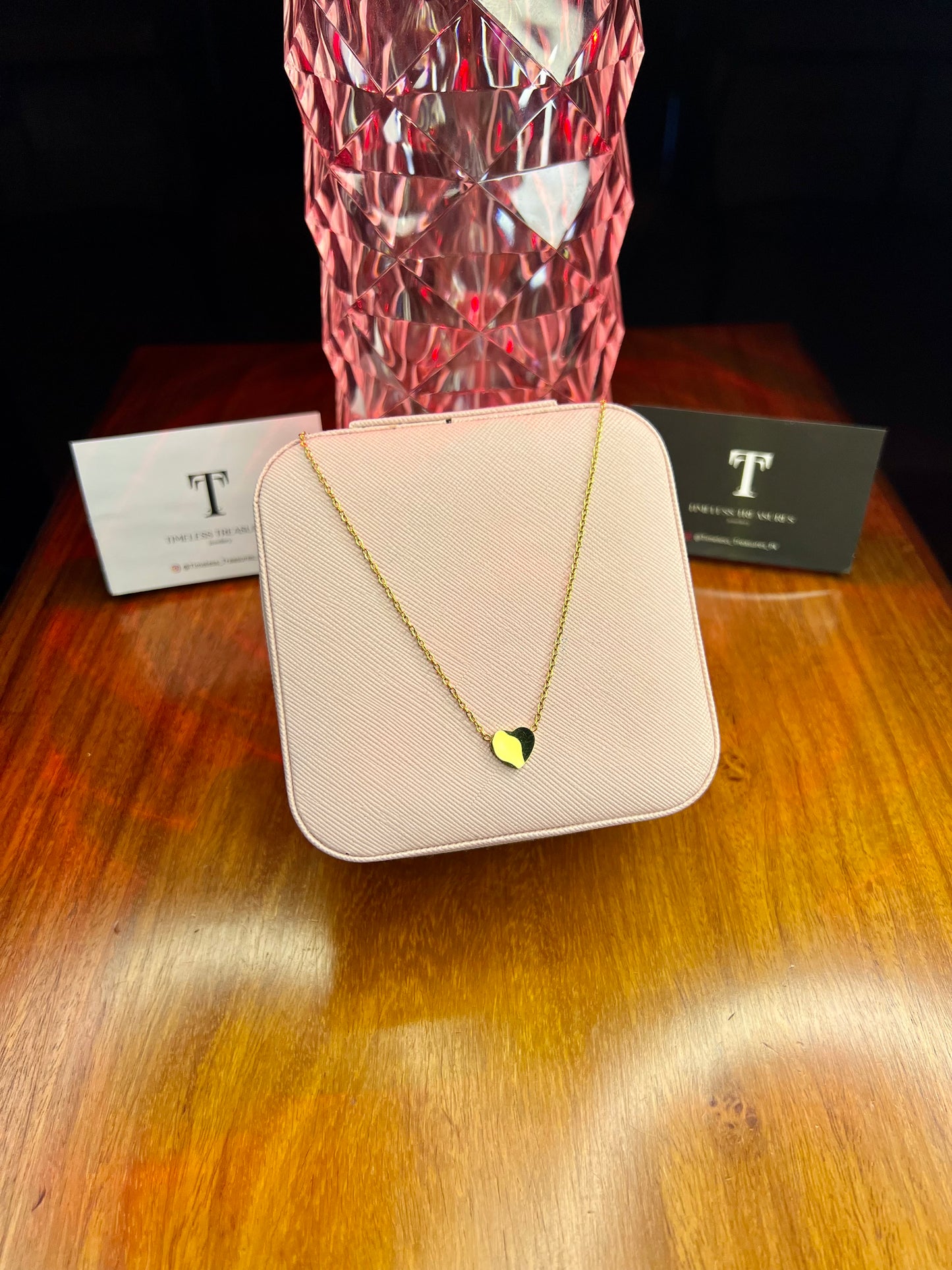 Premium Quality Stainless Steel 18k Golden Heart Necklace
