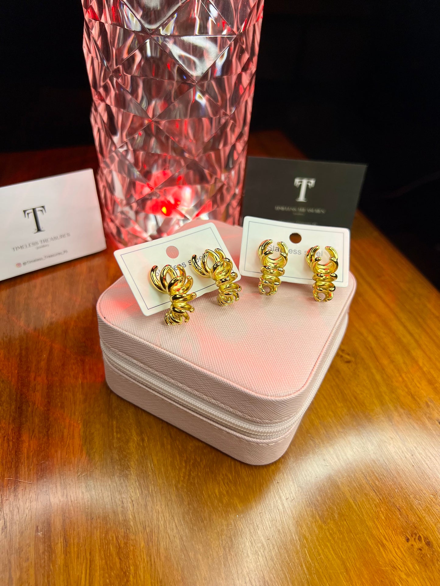 Premium Quality Stainless Steel 18k Gold Plated Spiky Studs