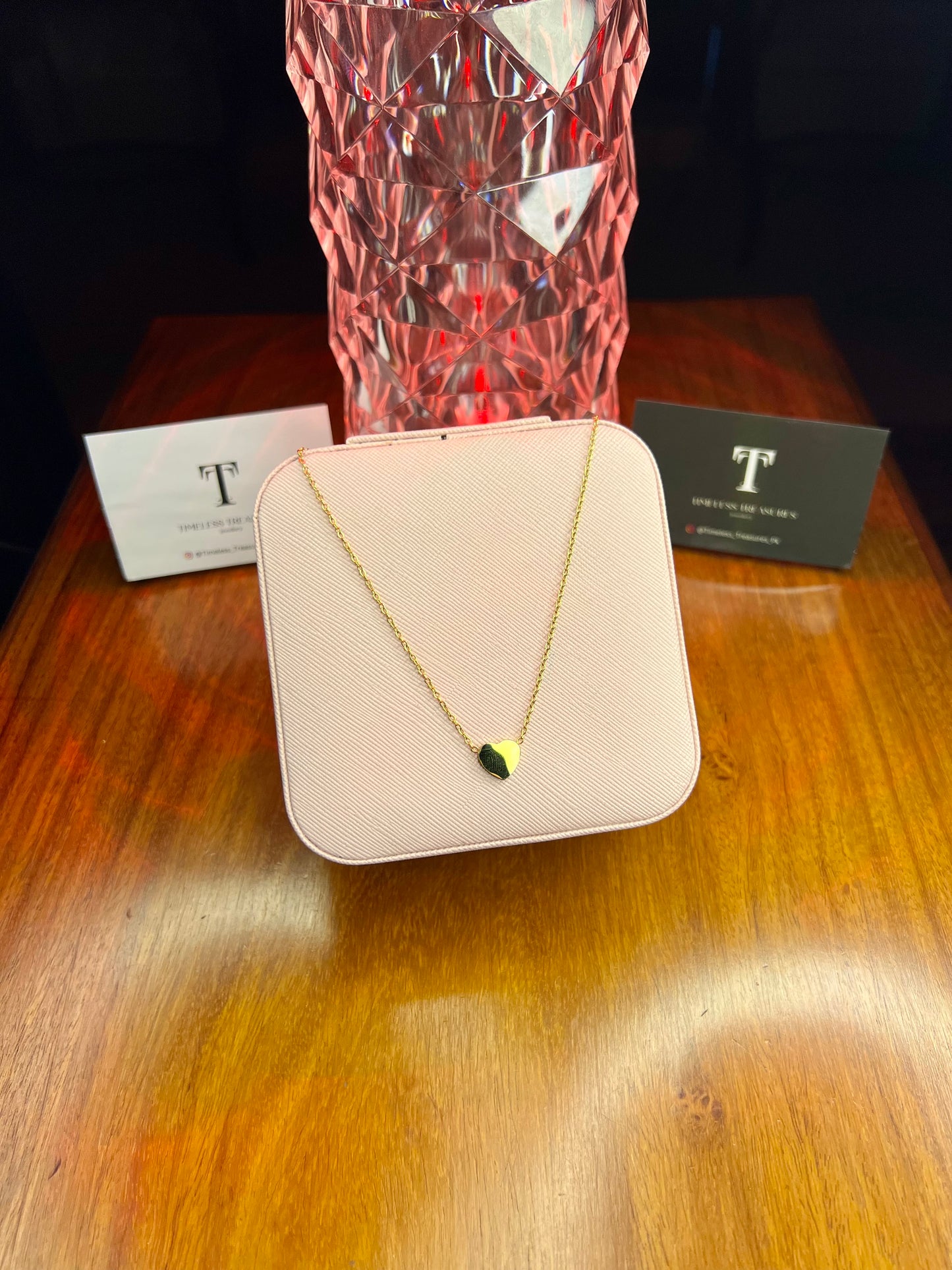 Premium Quality Stainless Steel 18k Golden Heart Necklace