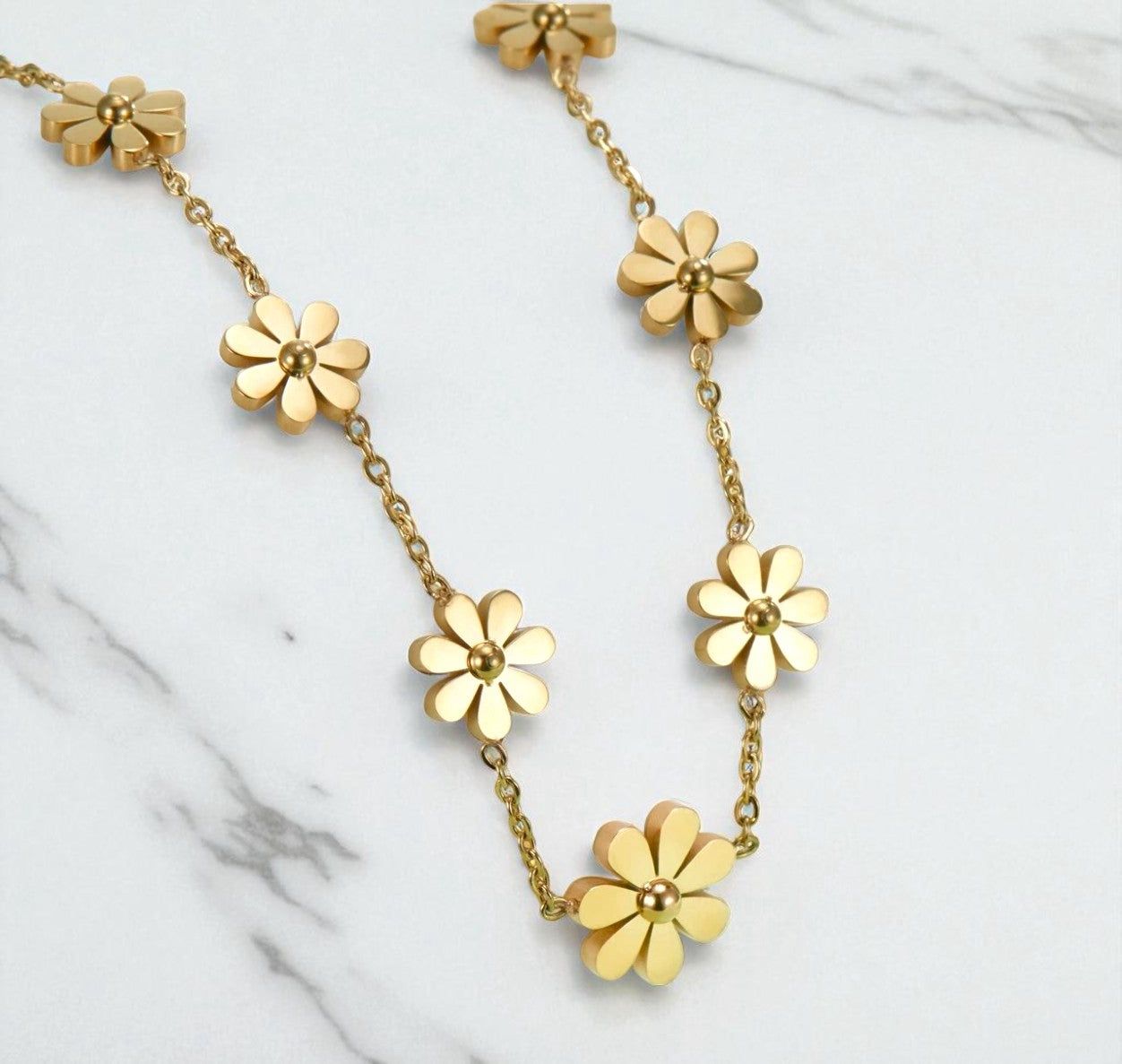 Premium Quality Stainless Steel 18k Radiant Clover Necklace