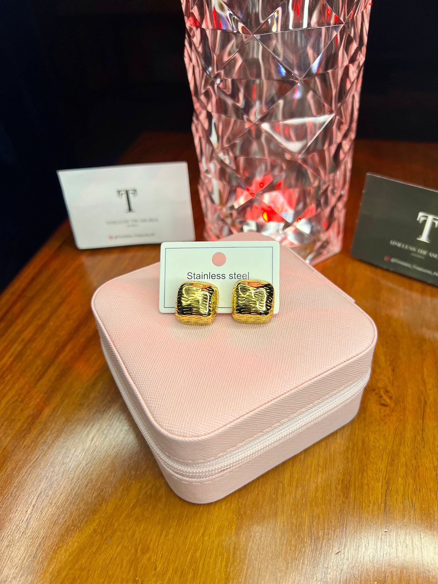 Premium Quality Stainless Steel 18k Square Gold EarStuds