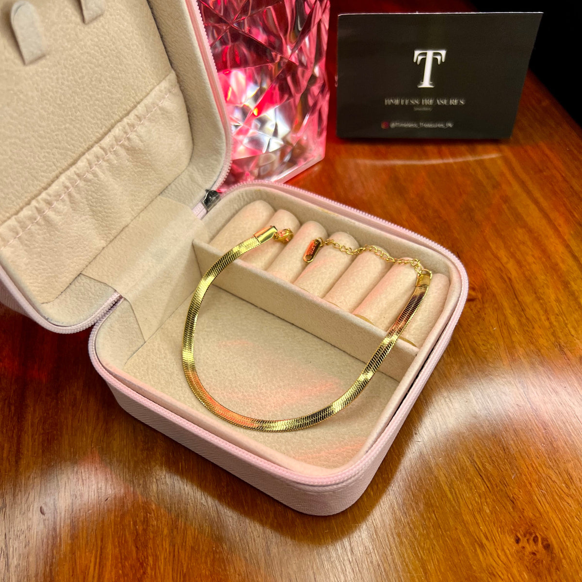 Premium Quality Stainless Steel 18k Snake Chain Gold Plated Anklet