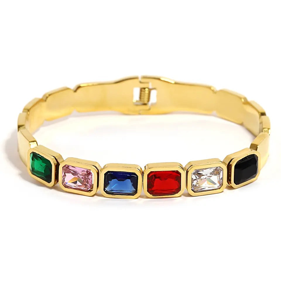 Premium Quality Stainless Steel 18k Rainbow StarLight Cuff